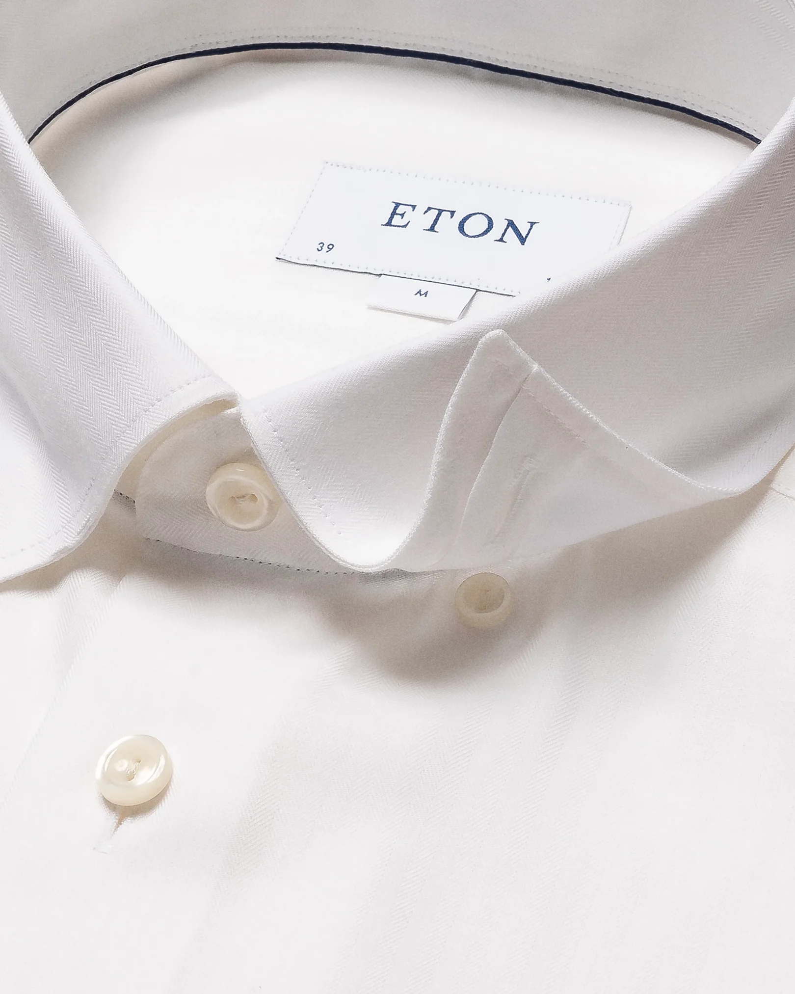 Eton - white flannel button under