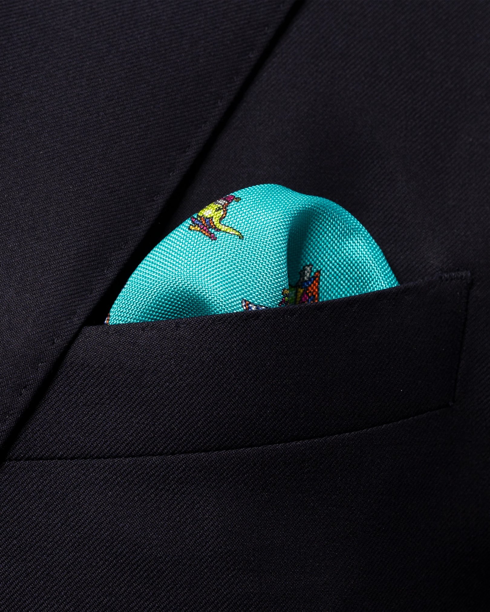 Eton - turquoise elephant pocket square