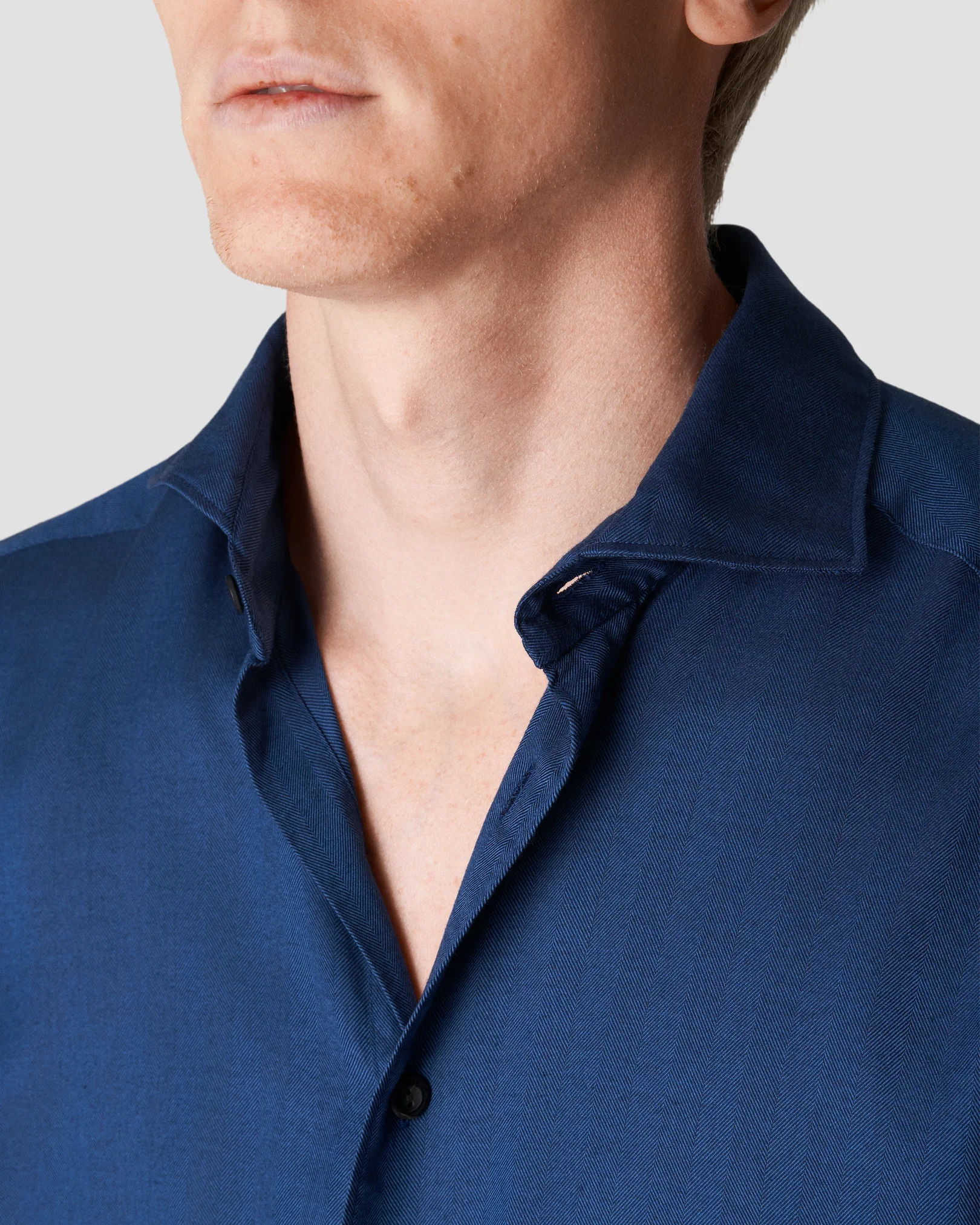 Eton - dark blue light weight flannel shirt