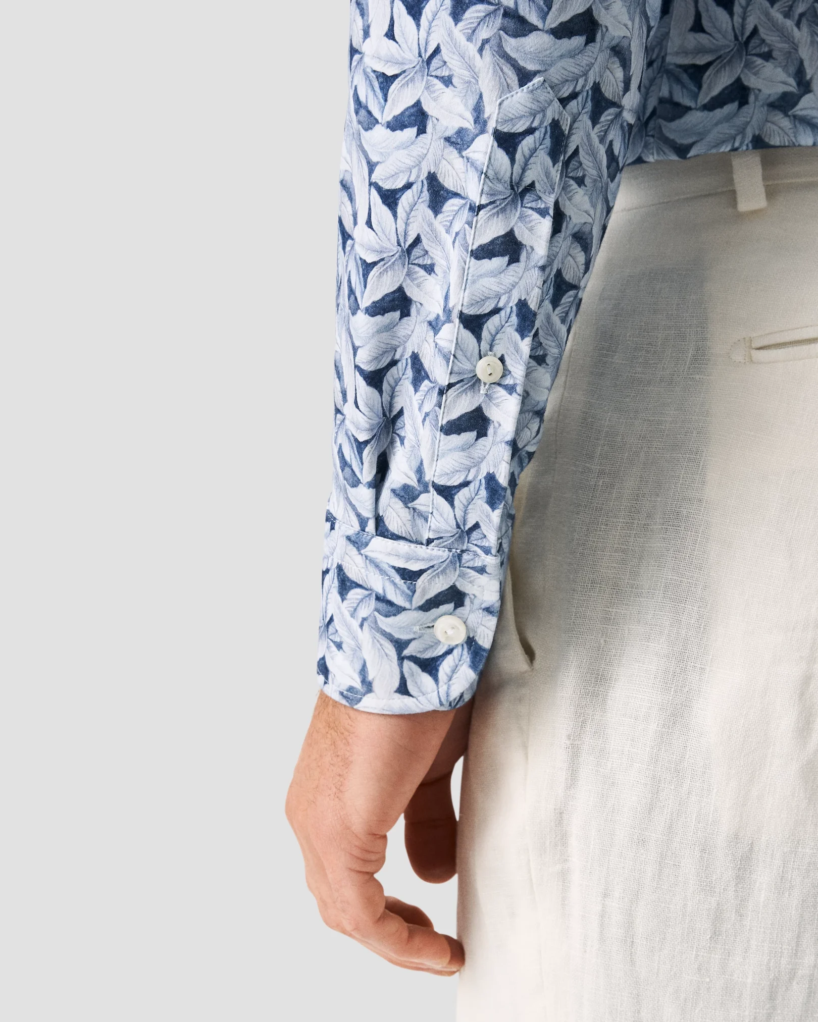 Eton - palmleaf printed four way strech