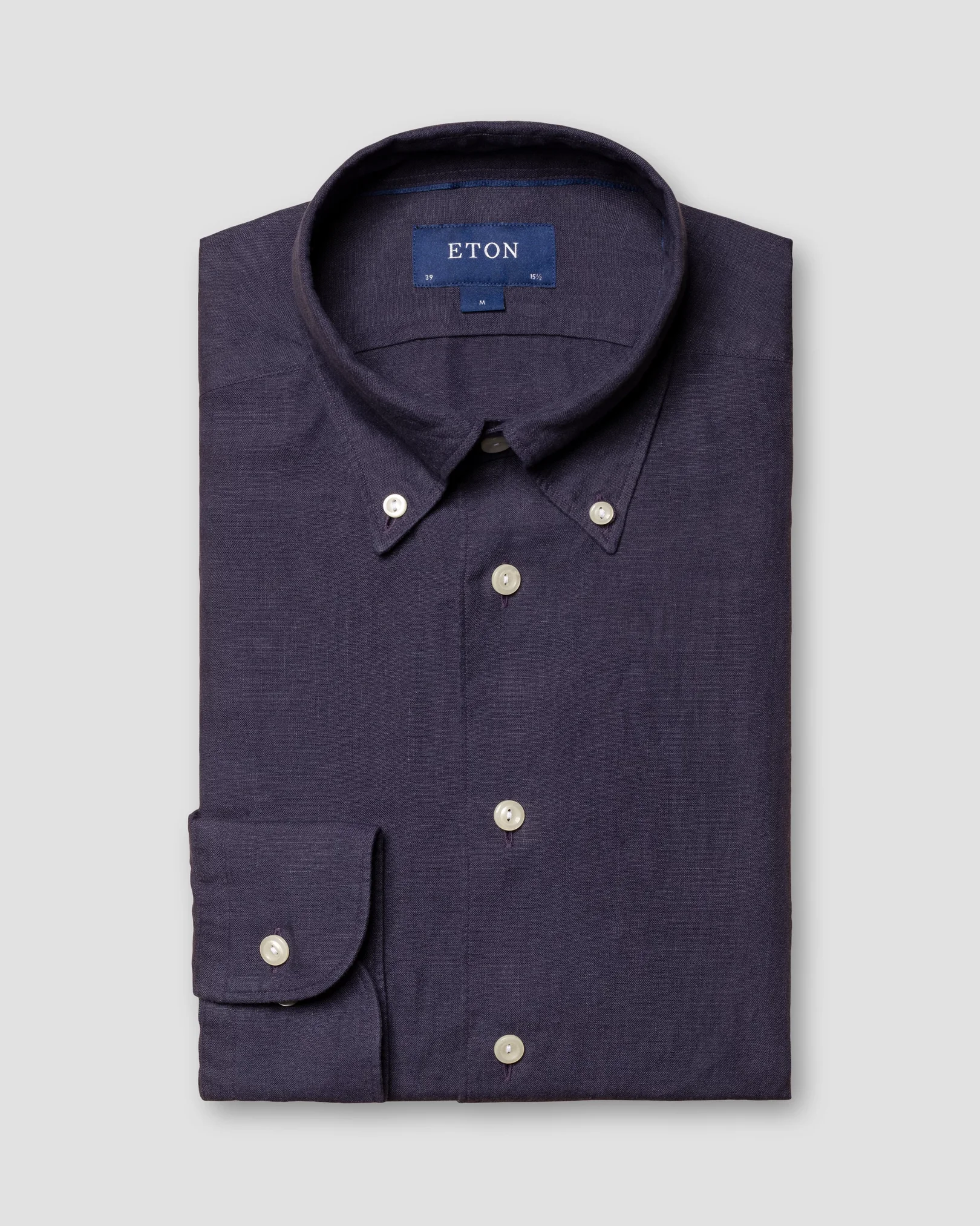 Eton - navy blue linen button down