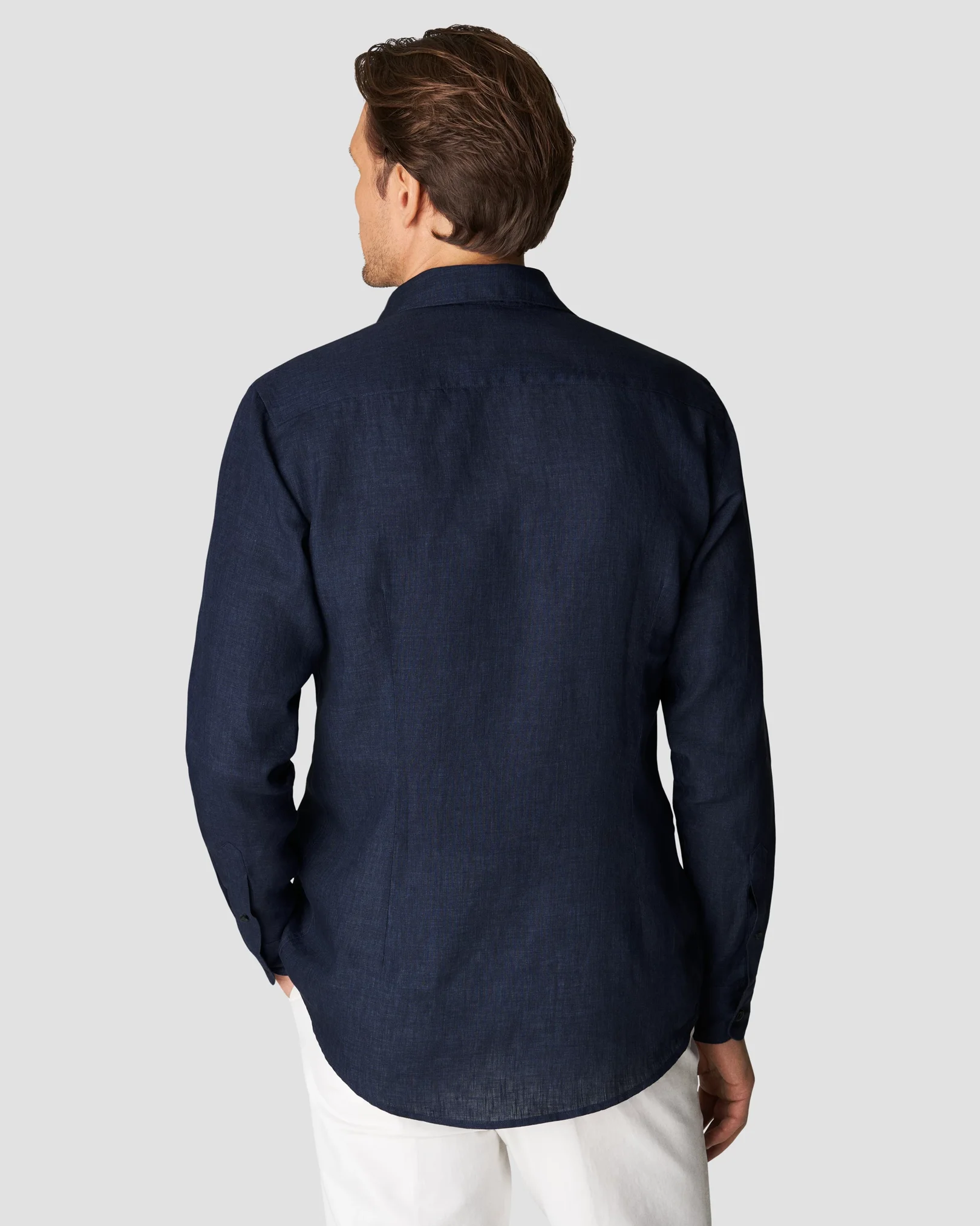 Eton - navy blue linen long sleeve