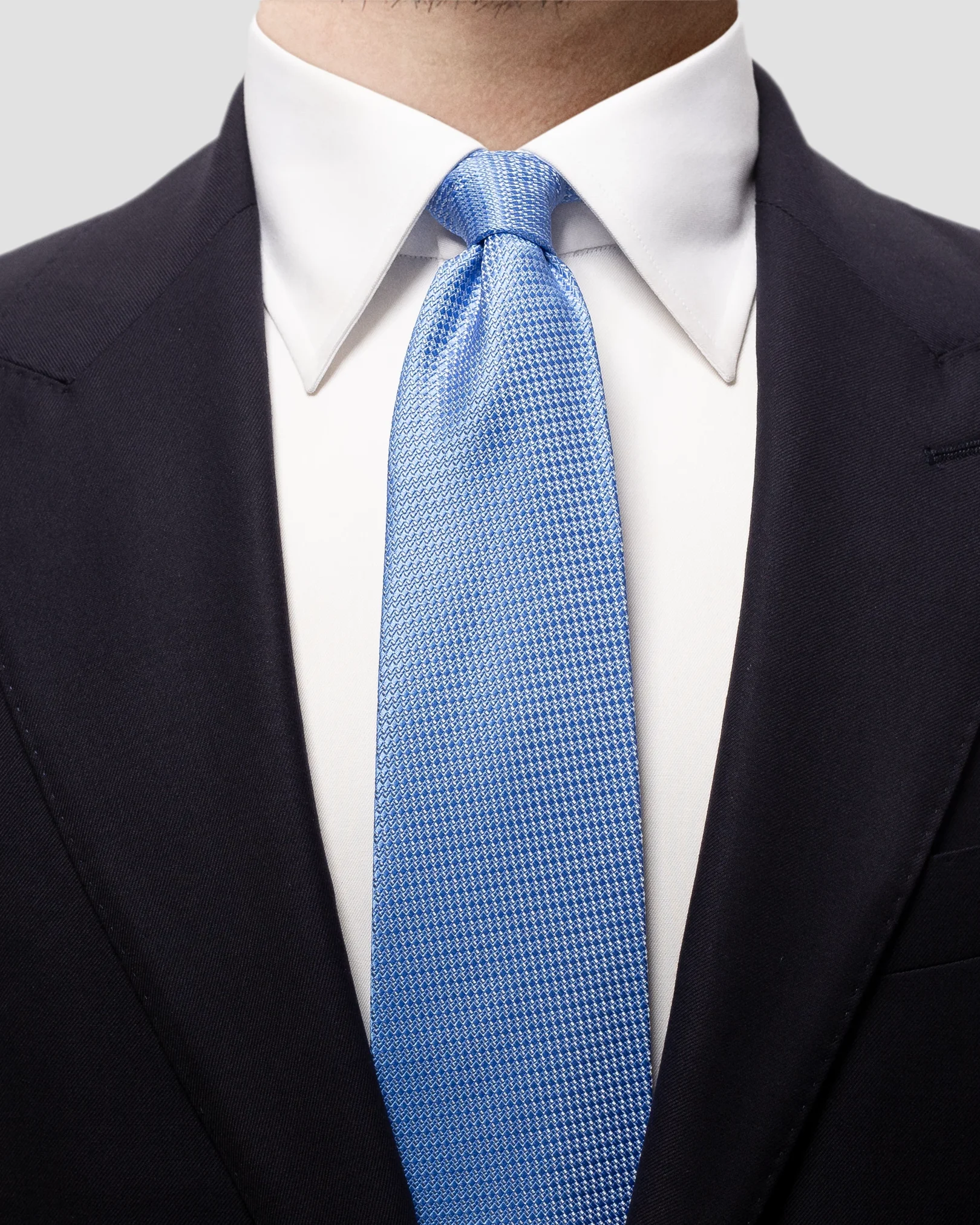 Eton - mid blue basketweave tie