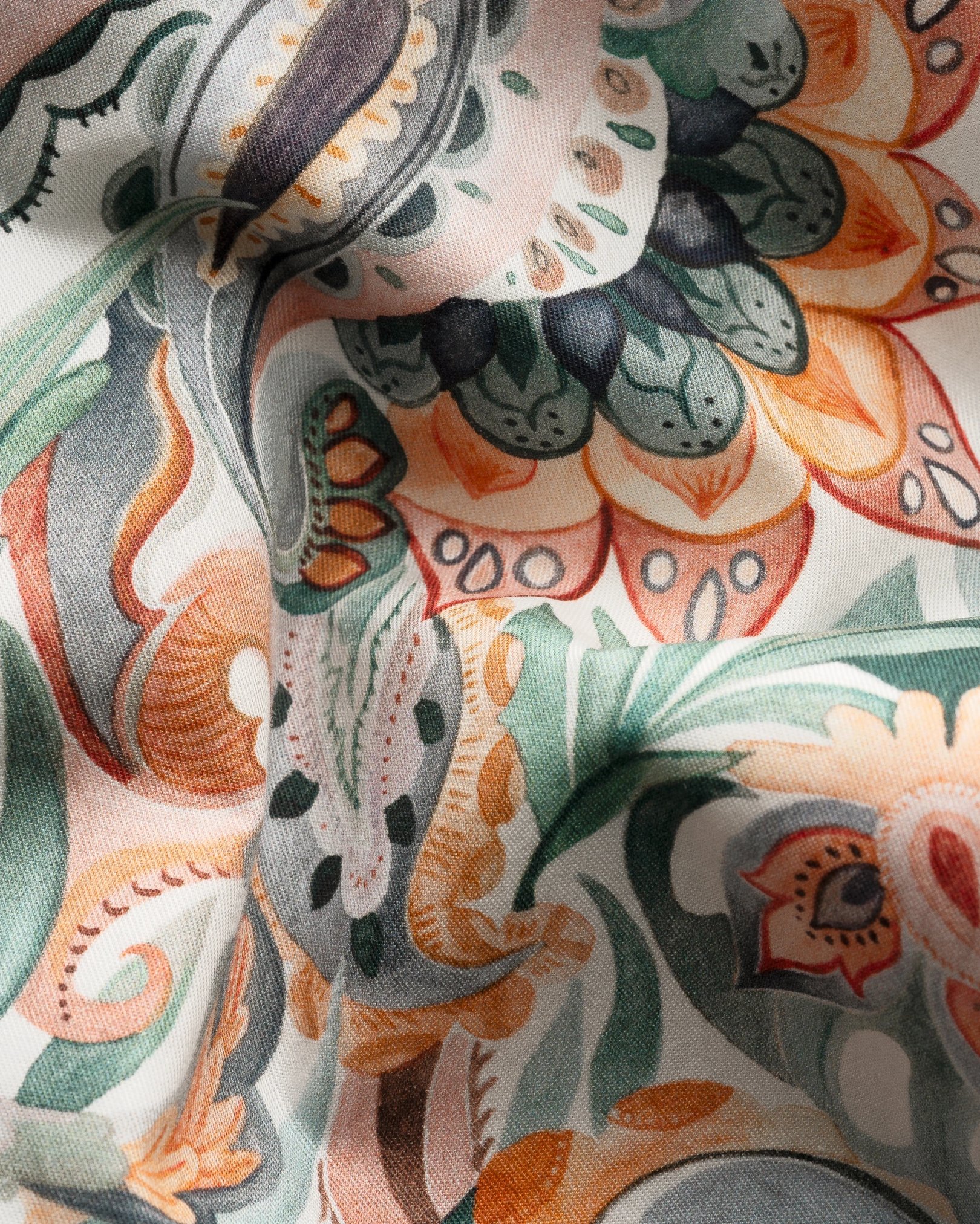 Eton - multi parrot motif signature twill shirt