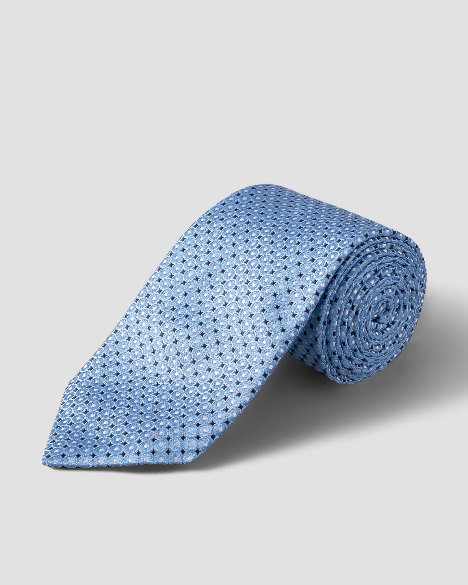 Eton - mid blue geometric pattern tie
