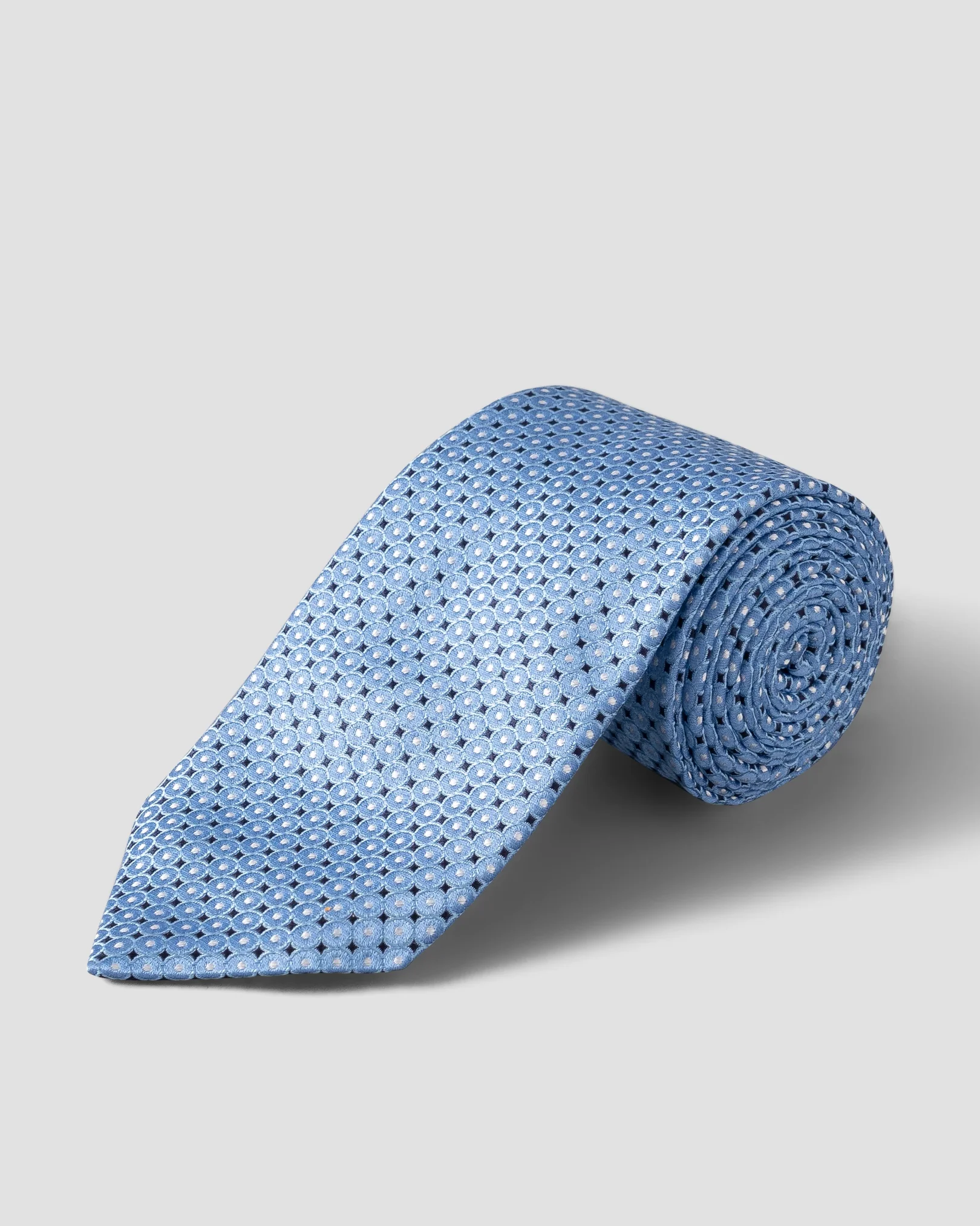 Eton - mid blue geometric pattern tie