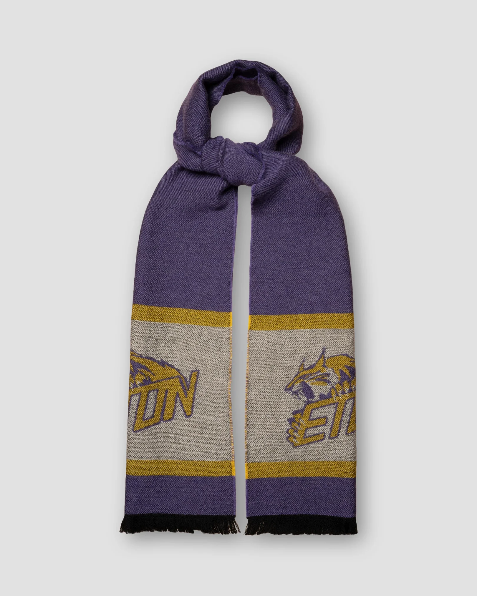 Eton - Dark Purple Ivy League Jacquard Wool Scarf