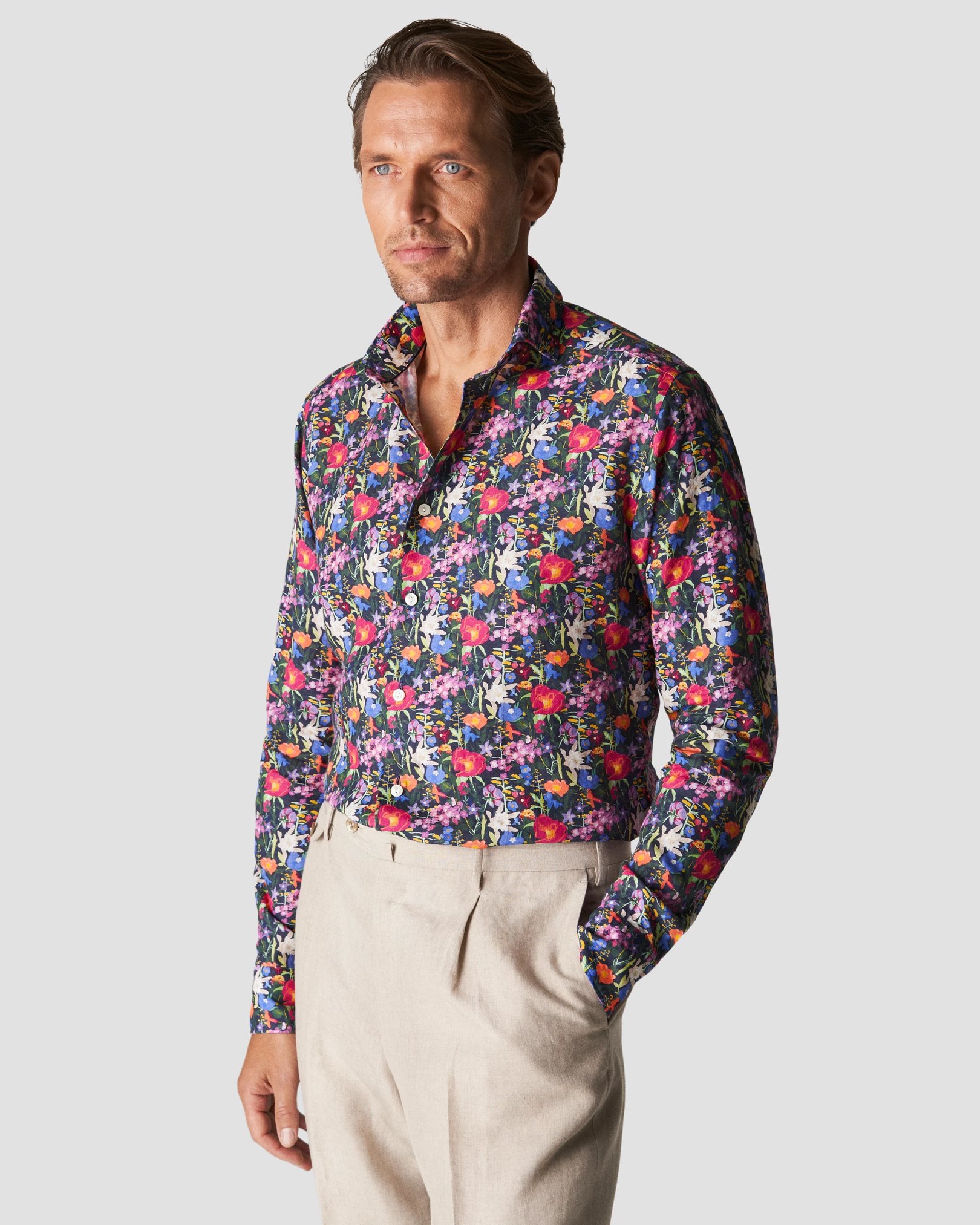 Eton - dark purple linen