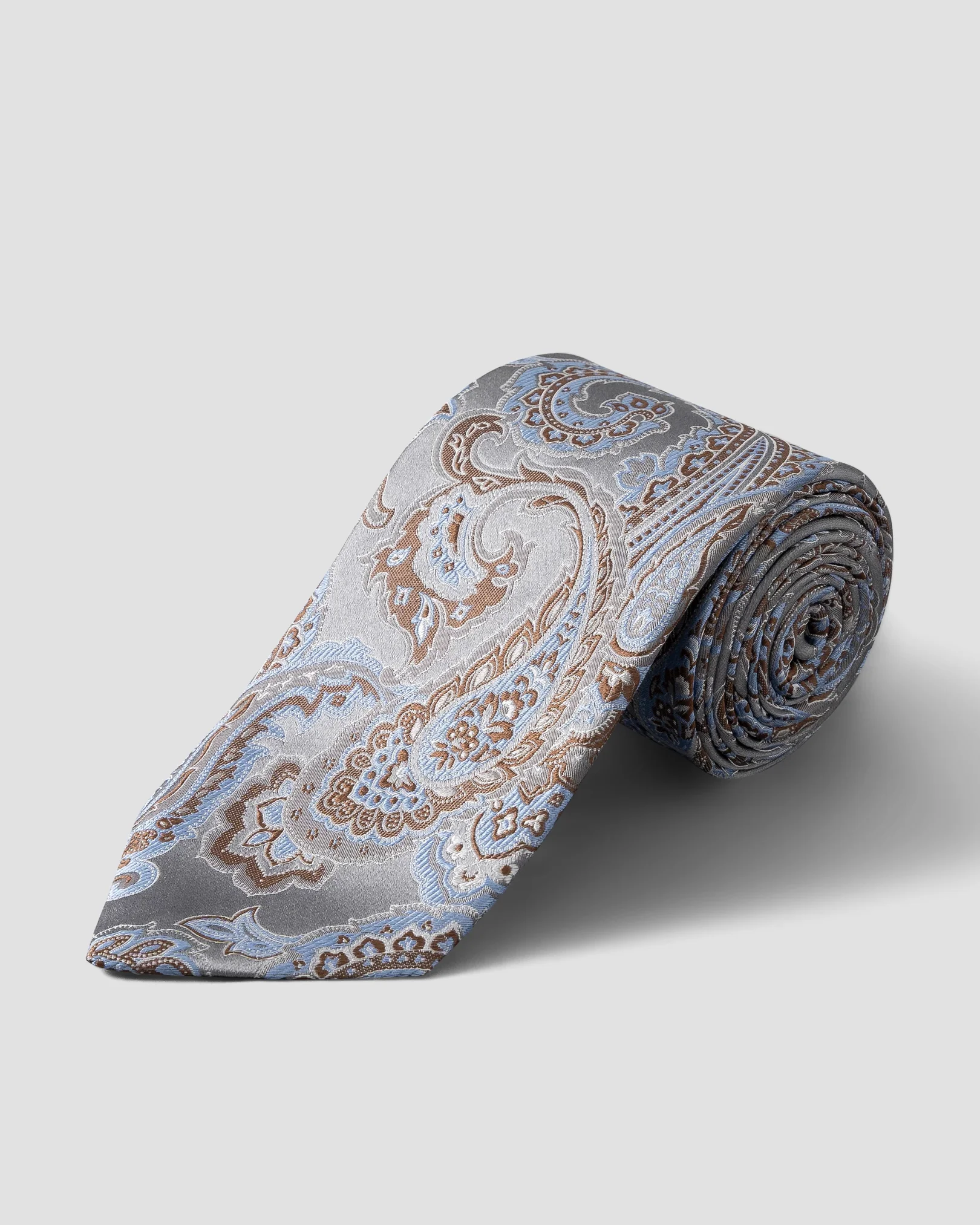 Eton - Grey Jacquard Paisley Tie