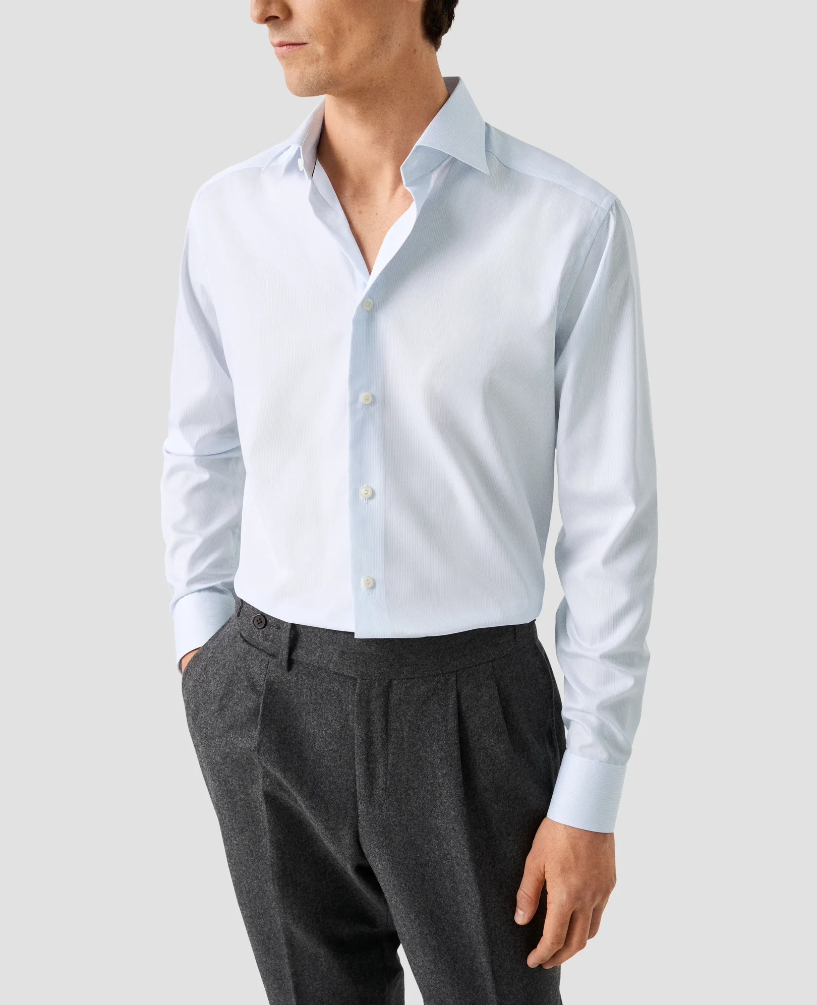 Eton - Fein gestreiftes Twill-Hemd