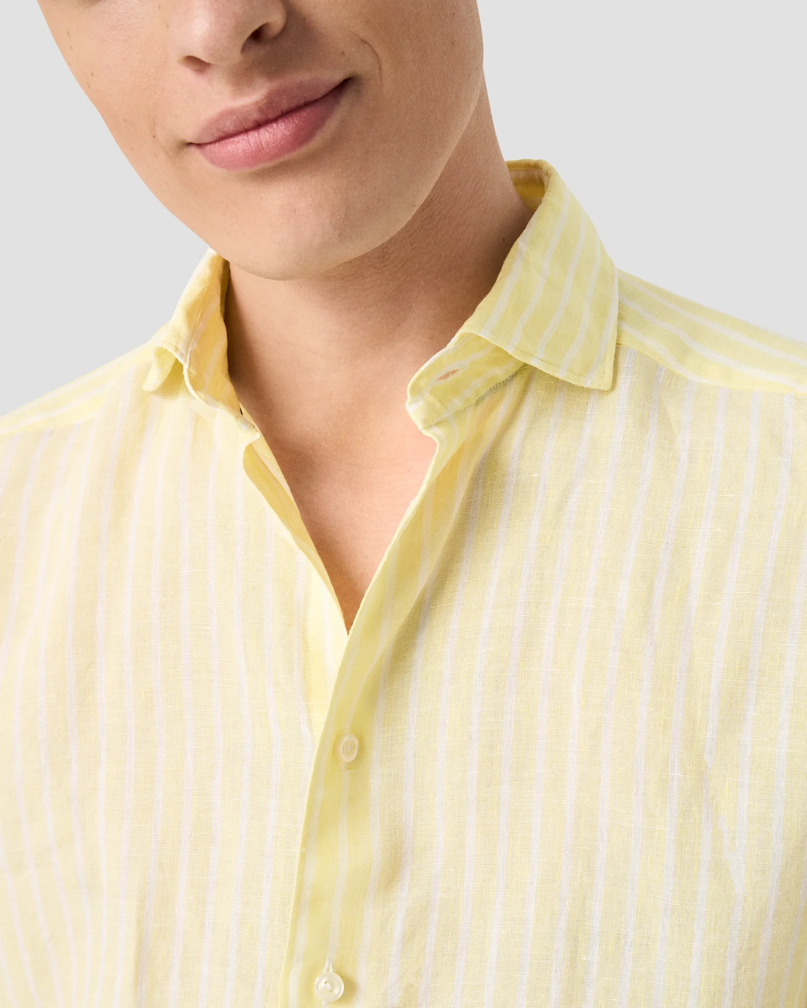 Eton - yellow striped linen shirt