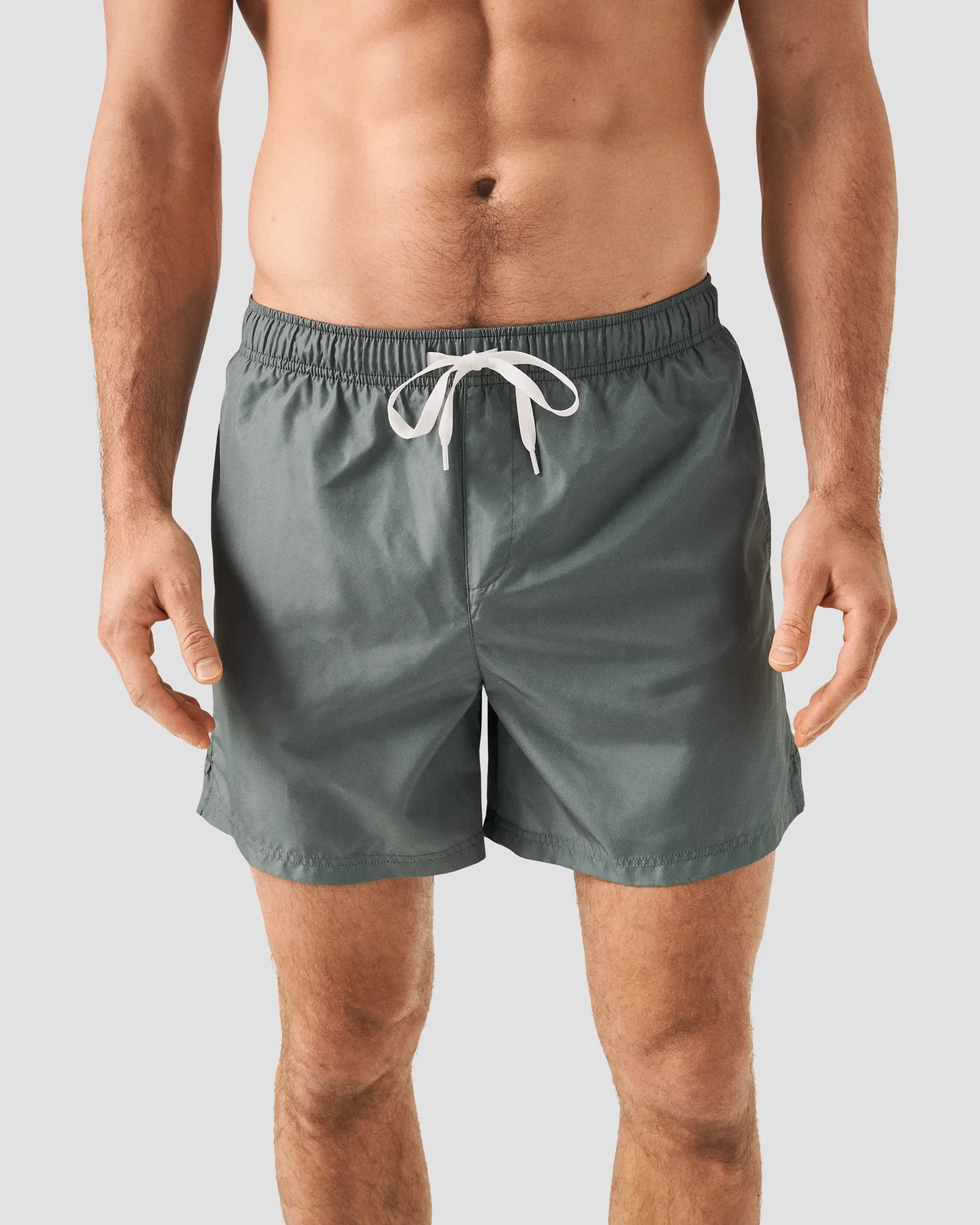 Eton - mid green drawstring swim shorts
