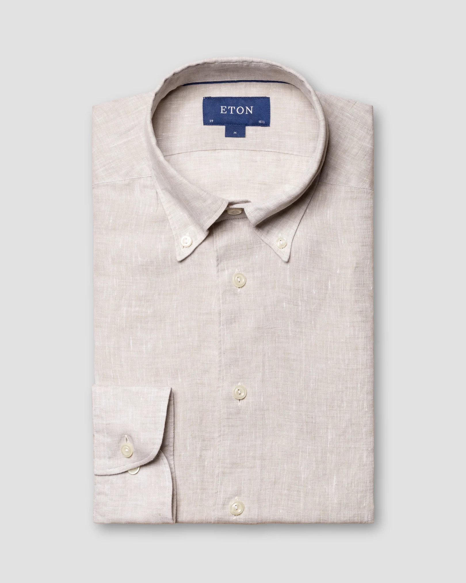 Eton - light grey linen button down