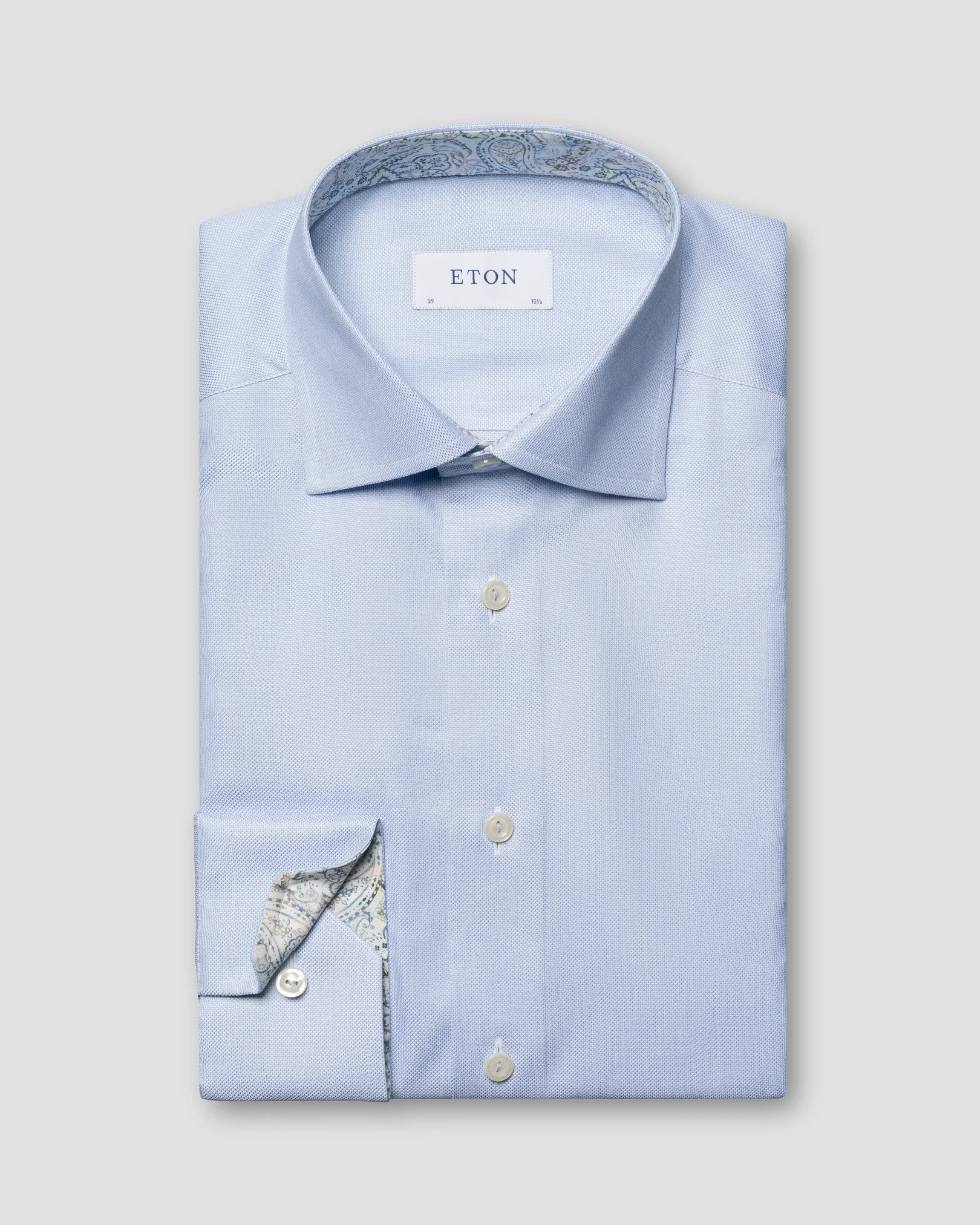 Eton - light blue contrast lyocell shirt