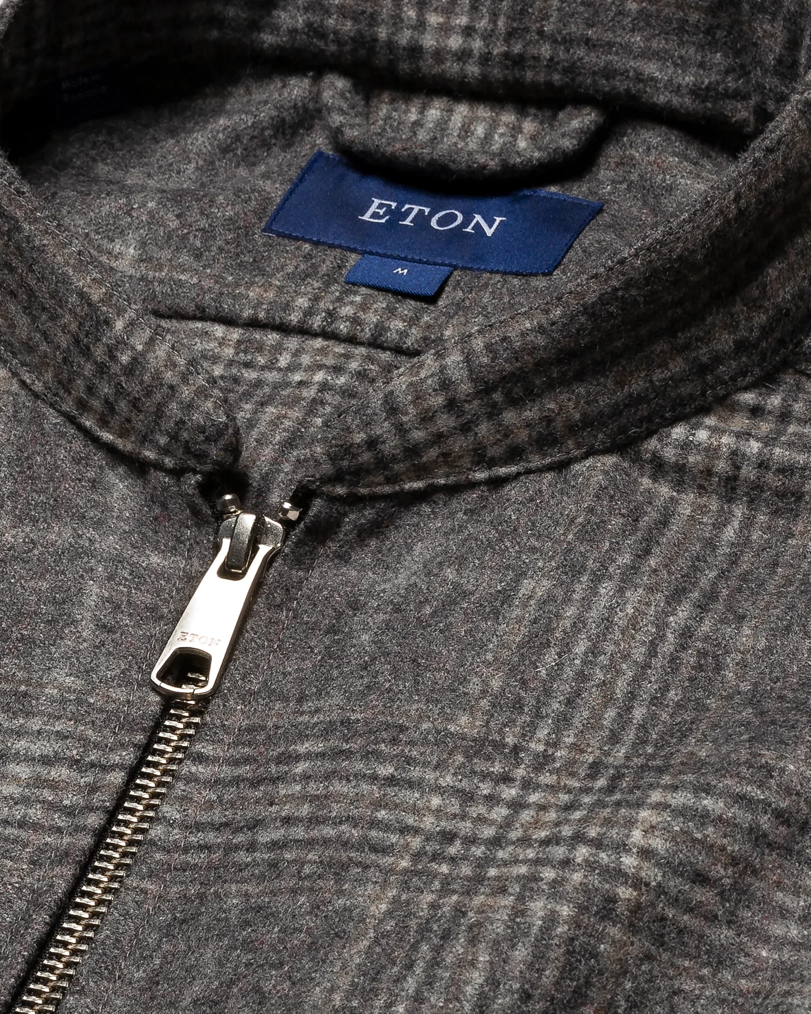Eton - light grey twill wool cashmere stand collar low vest wool sleeve less vest