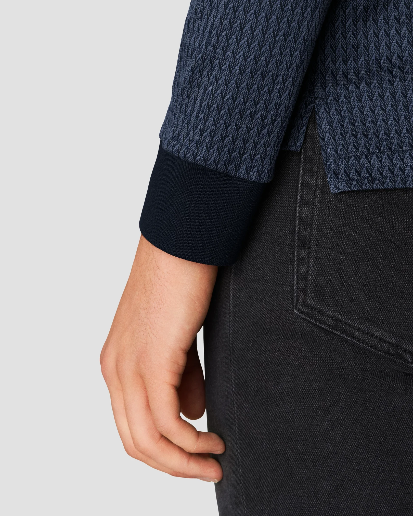 Eton - navy blue jacquard knit