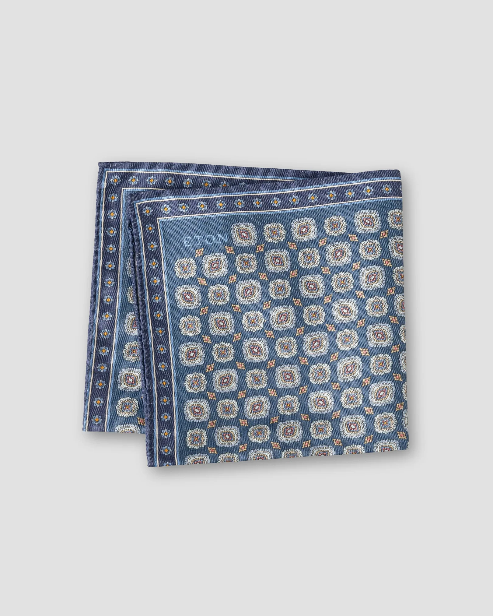 Eton - navy blue tussah silk pocket square