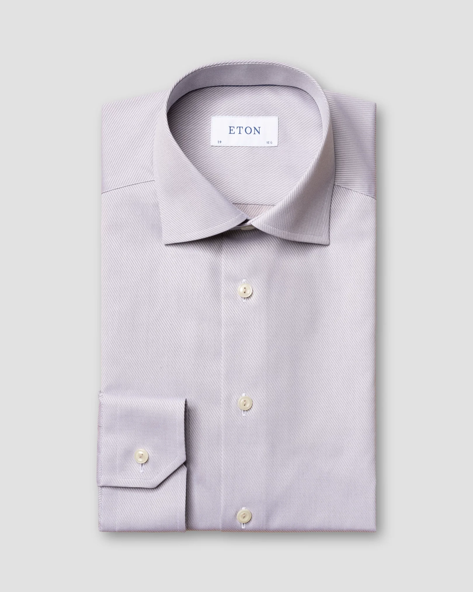 Eton - grey diagonal twill shirt
