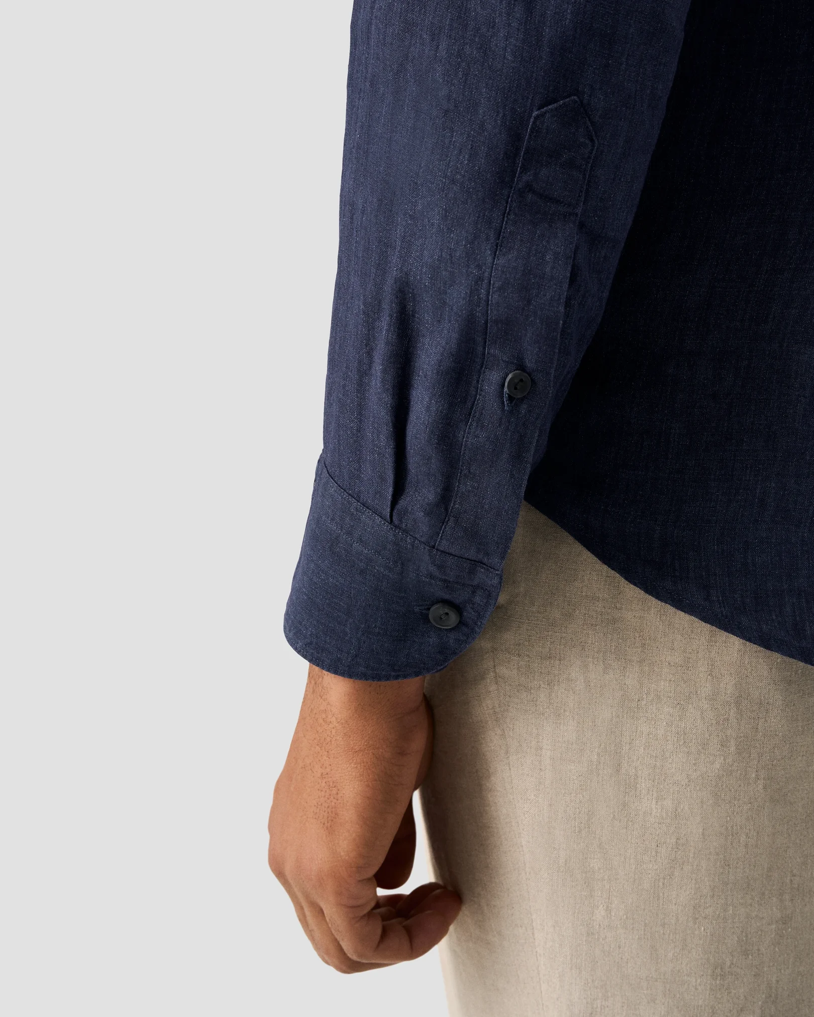 Eton - navy blue linen long sleeve