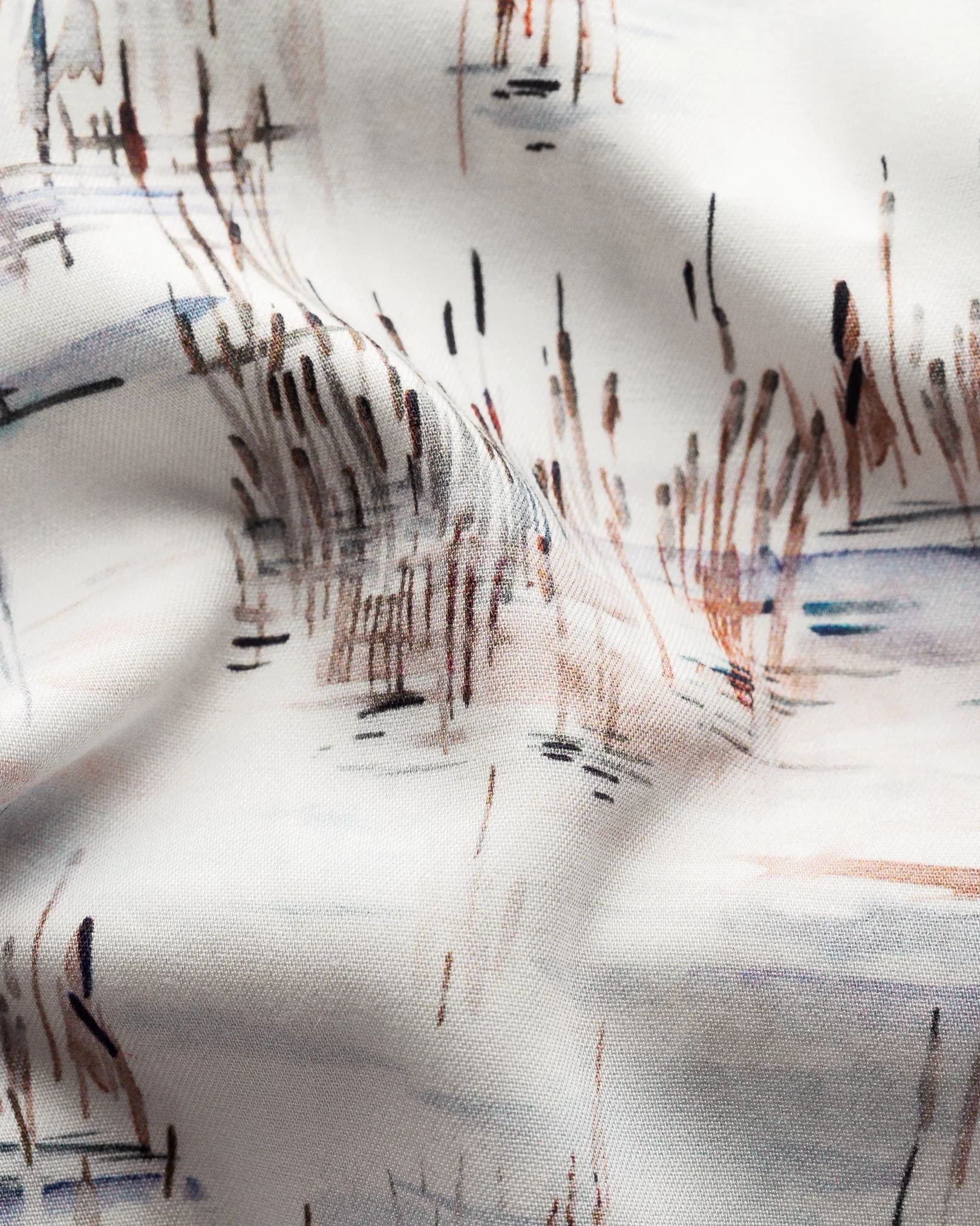 Eton - white crane print signature twill shirt