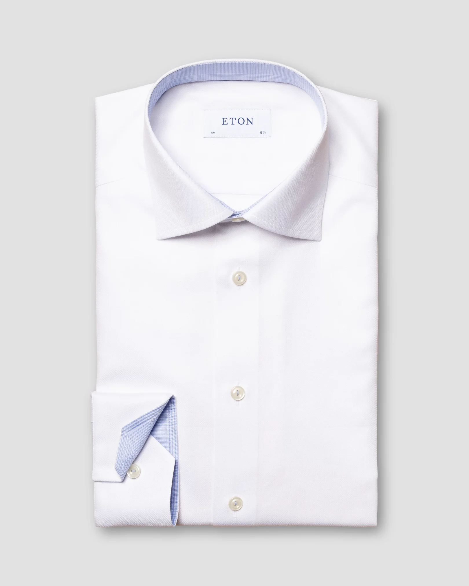 Eton - white textured twill