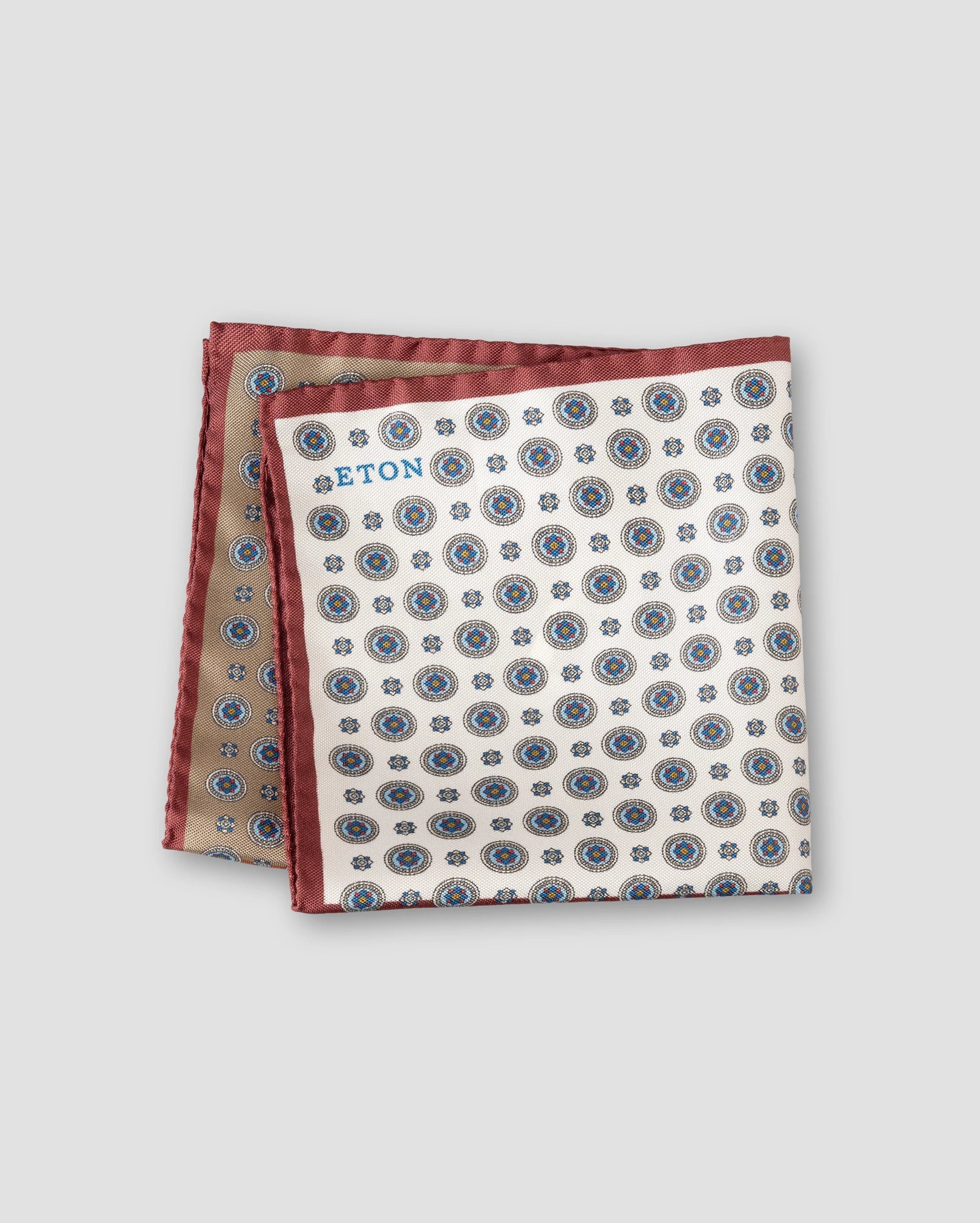 Eton - brown four square silk pocket square