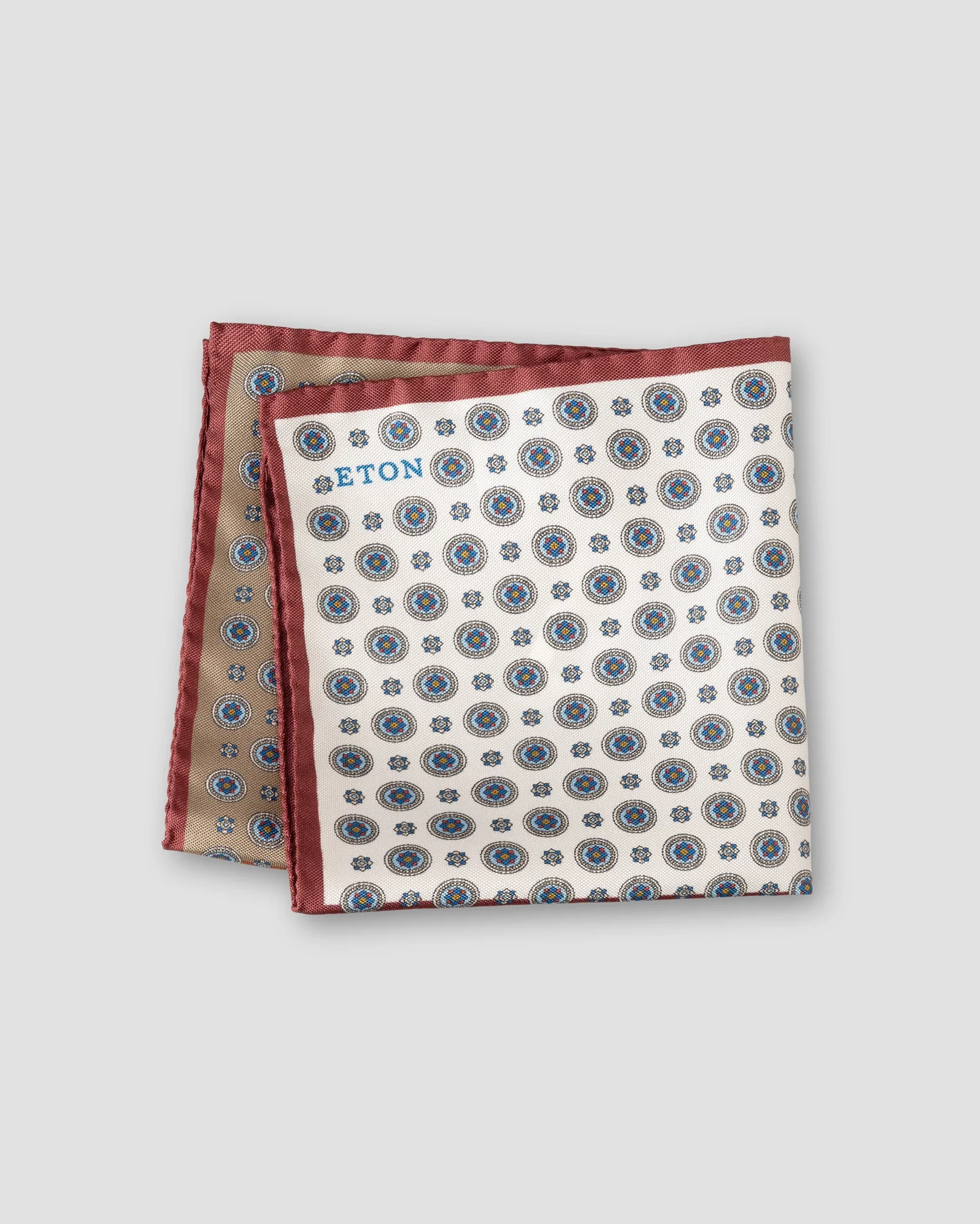 Eton - brown four square silk pocket square