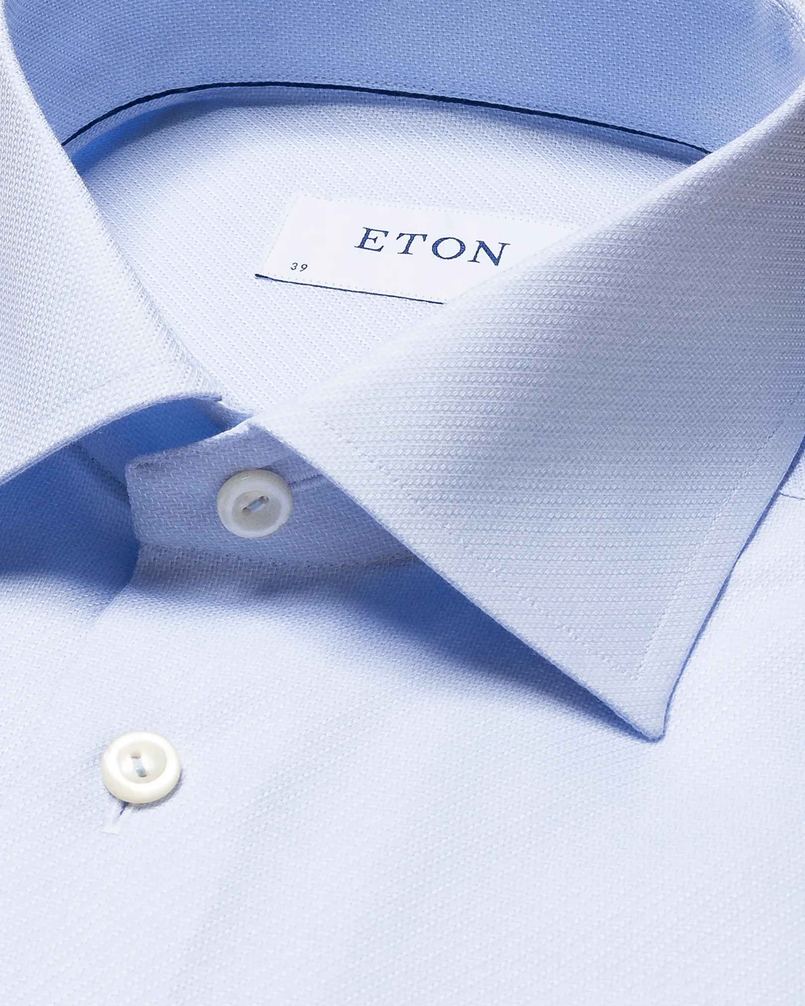 Eton - light blue twill shirt cut away single