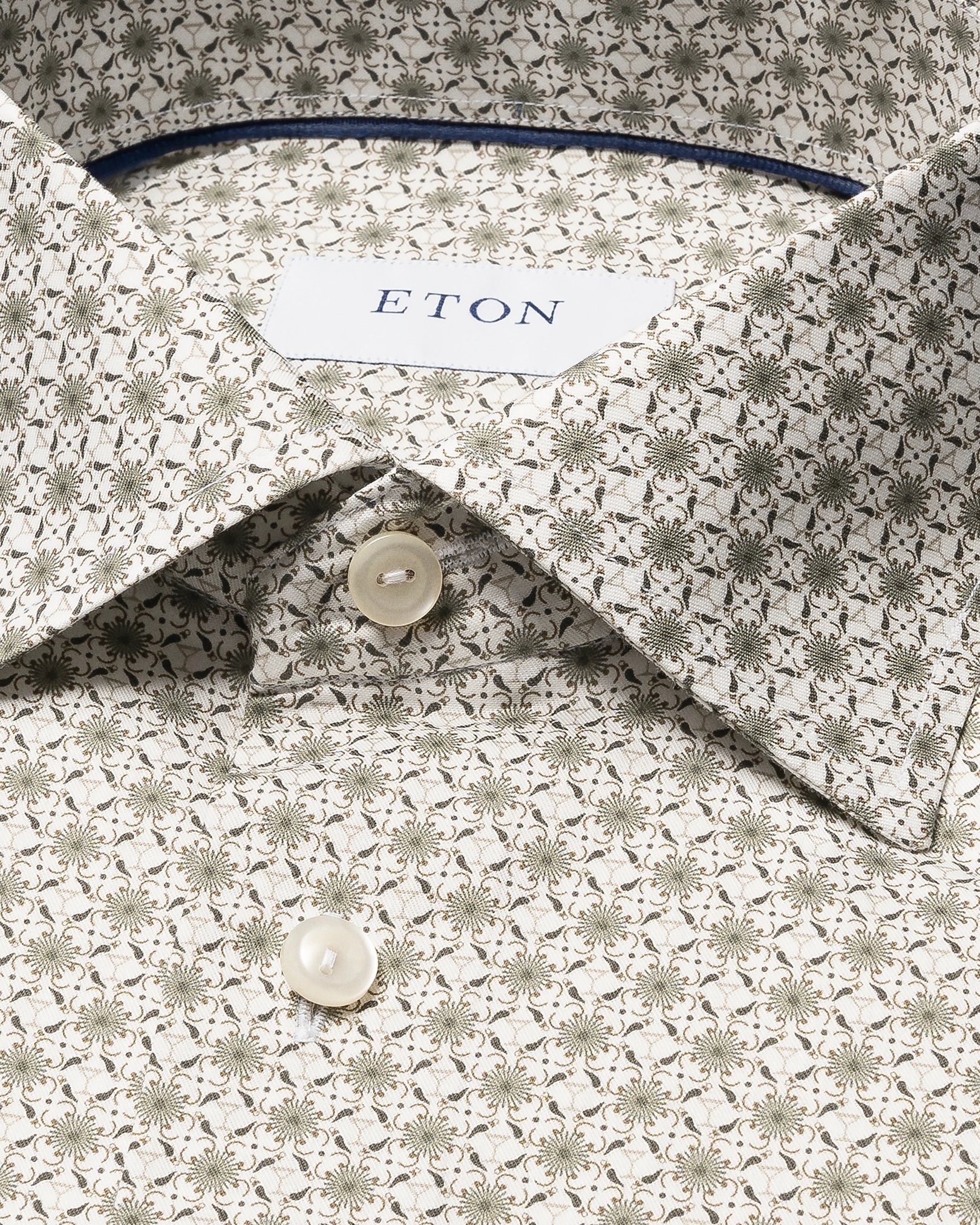 Eton - beige geometric signature twill shirt