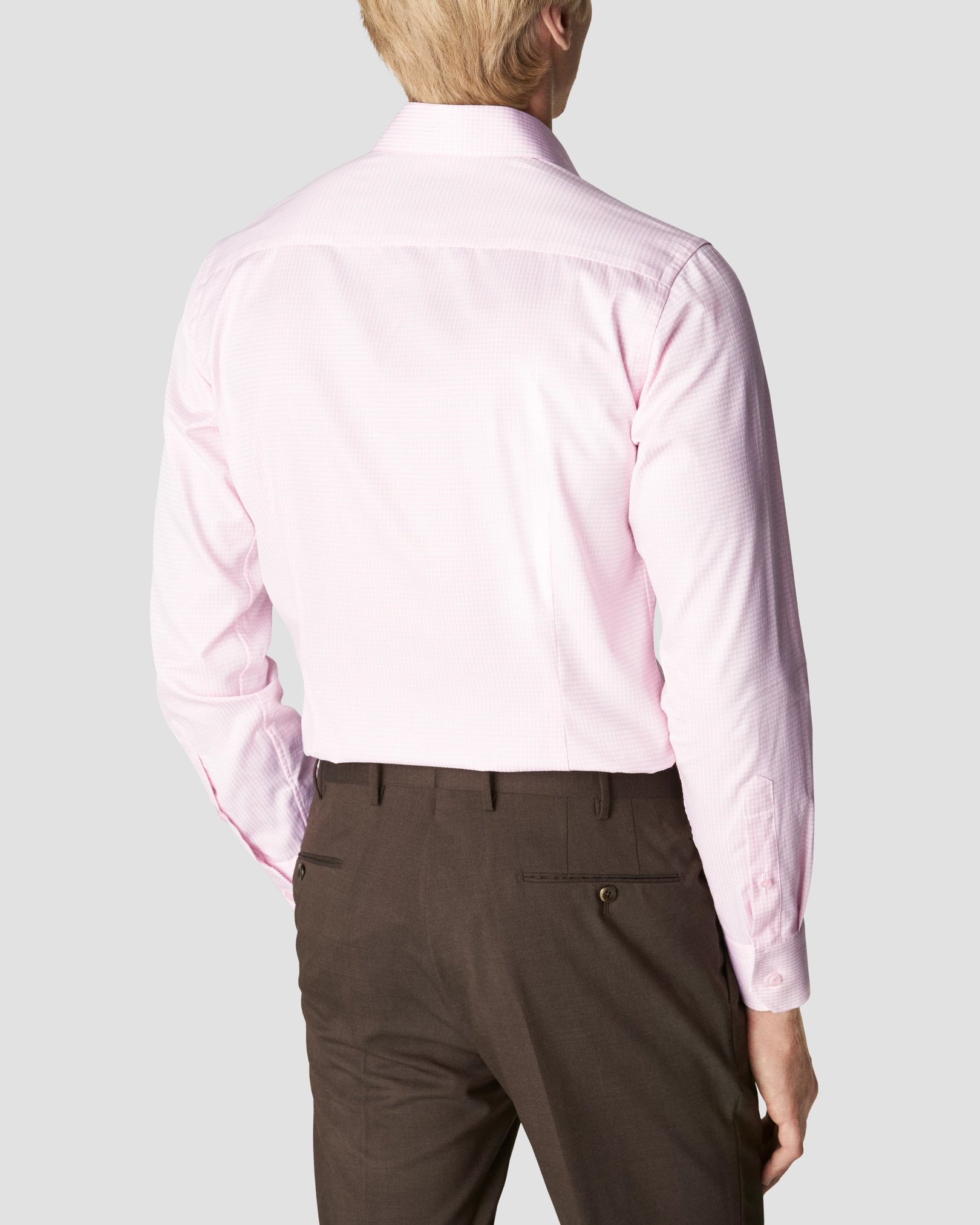 Eton - pink signature twill summer checked