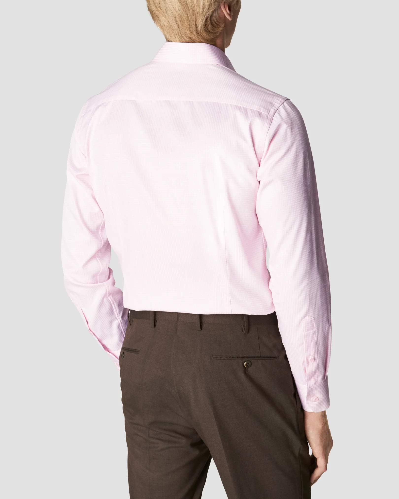 Eton - pink signature twill summer checked