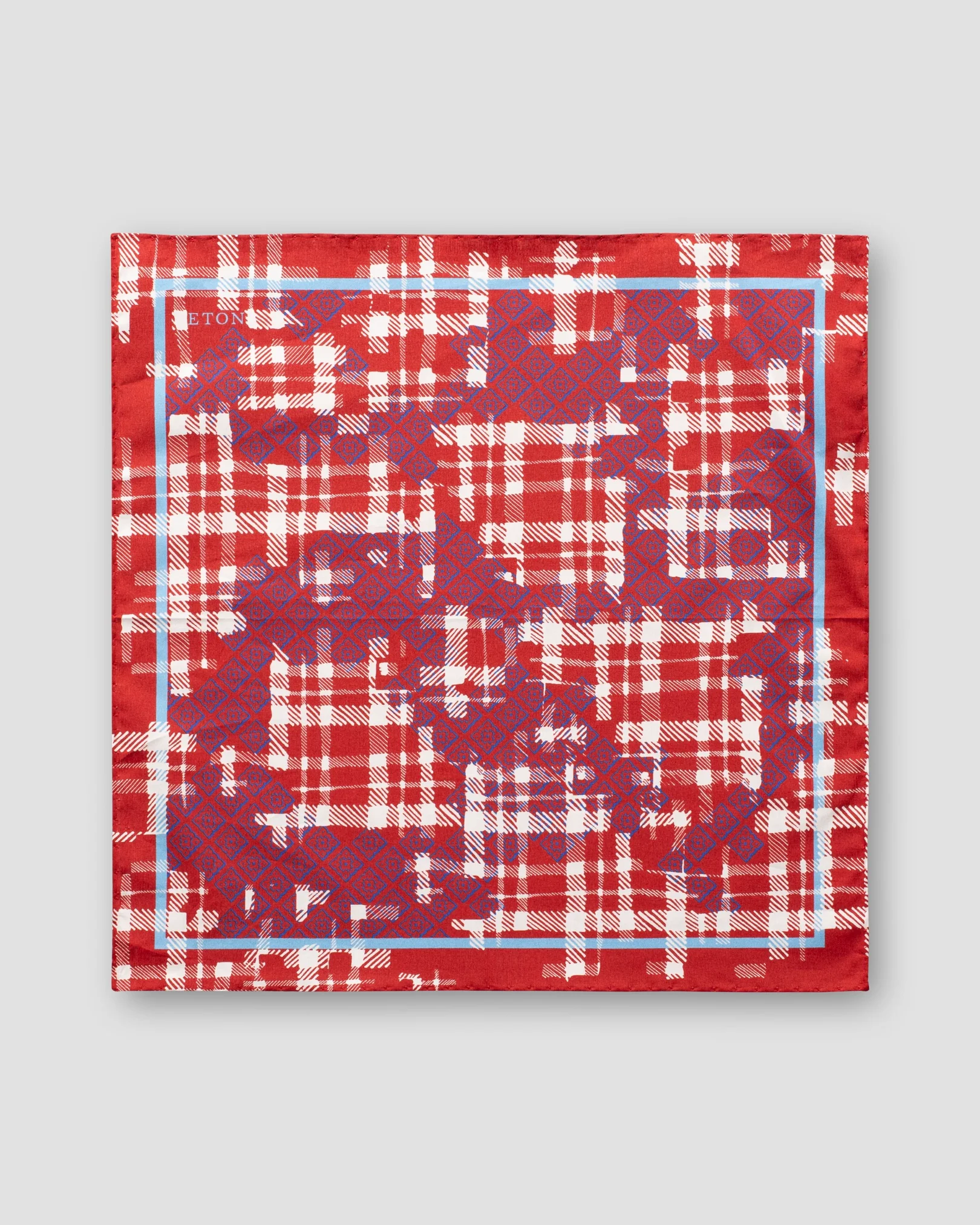 Eton - red tweed print pocket square