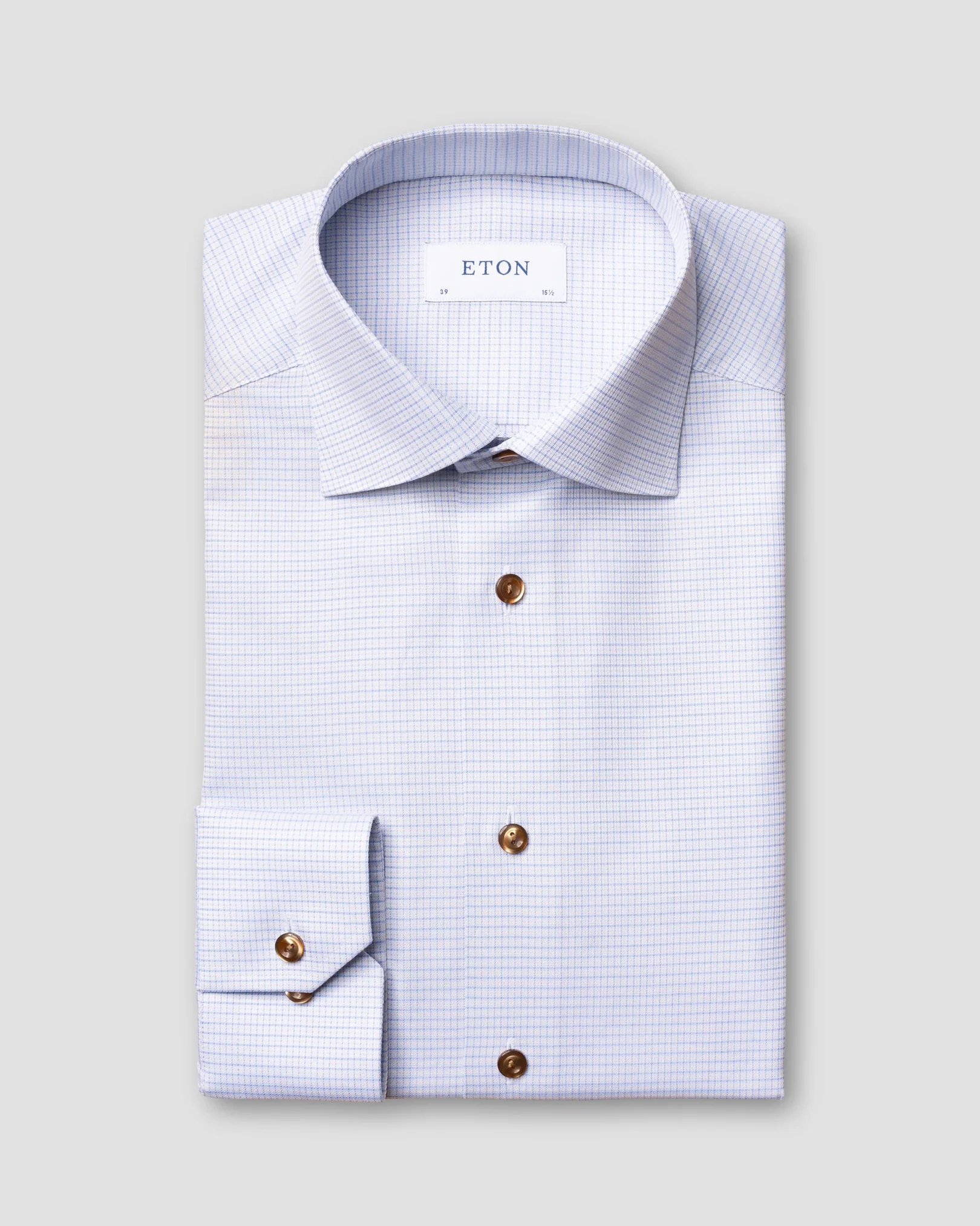 Eton - blue micro checks signature twill