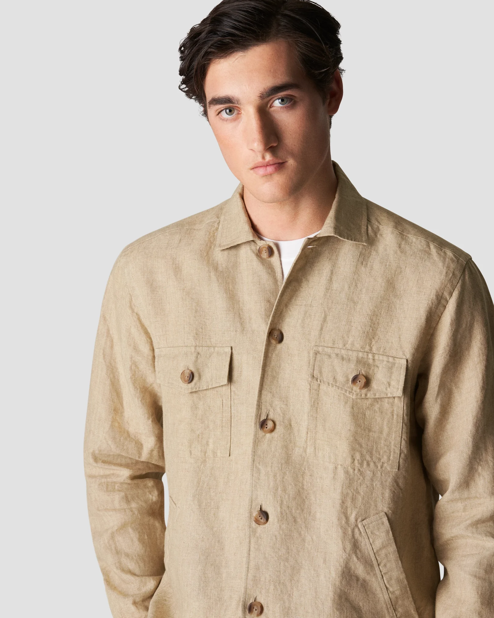 Eton - beige linen overshirt