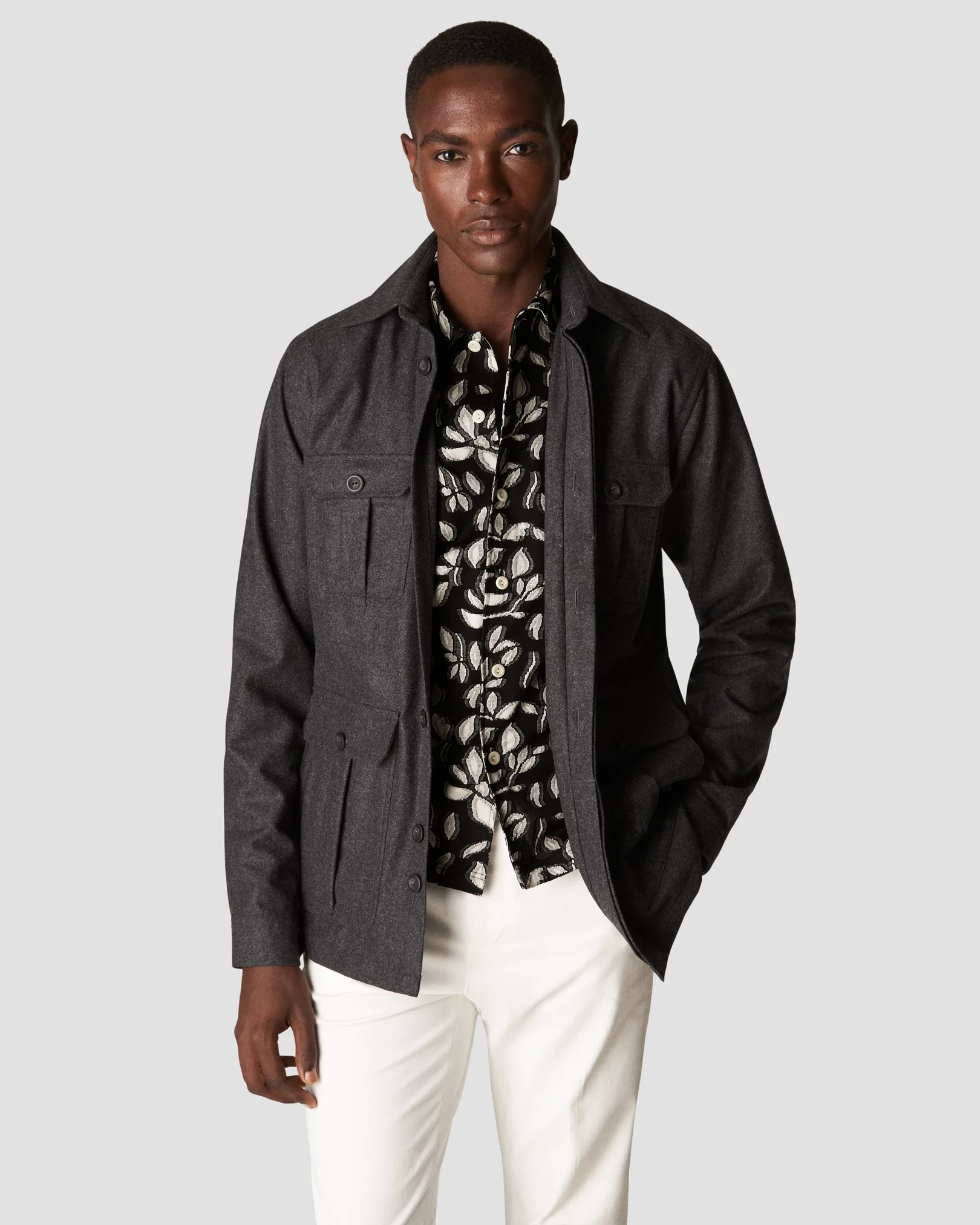 Eton - black jersey cardigan