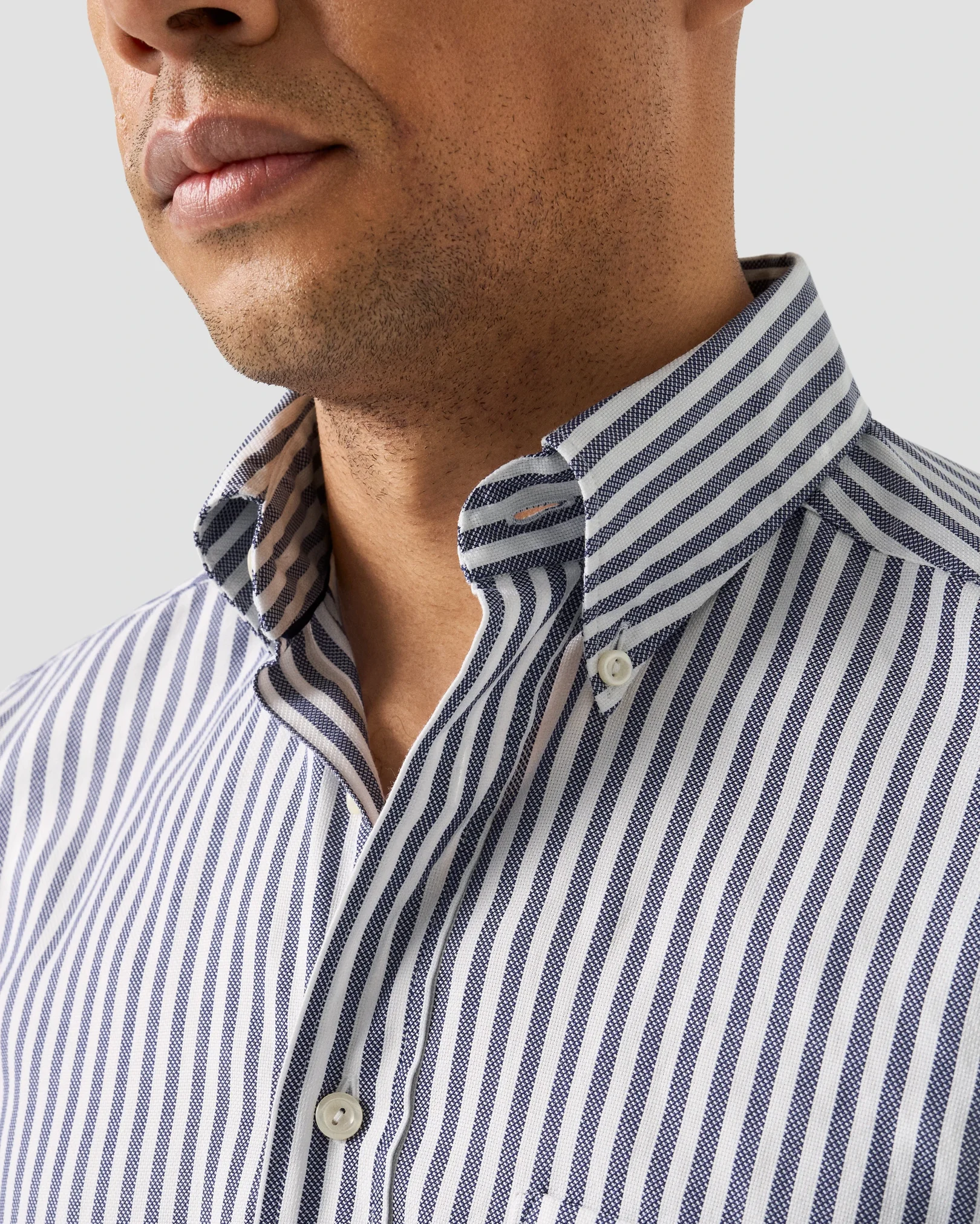 Eton - striped royal oxford shirt