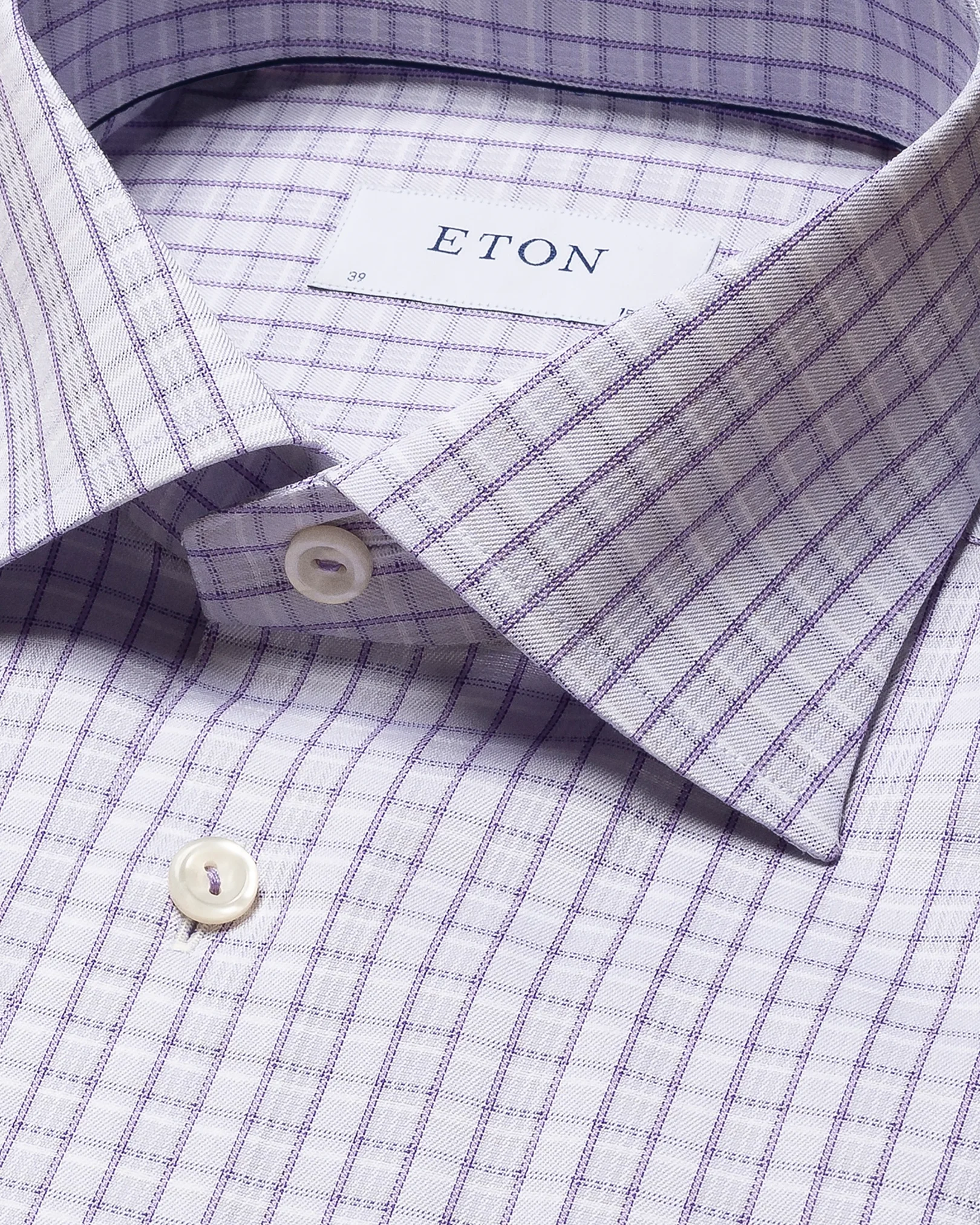 Eton - pink signature twill cut away single checked