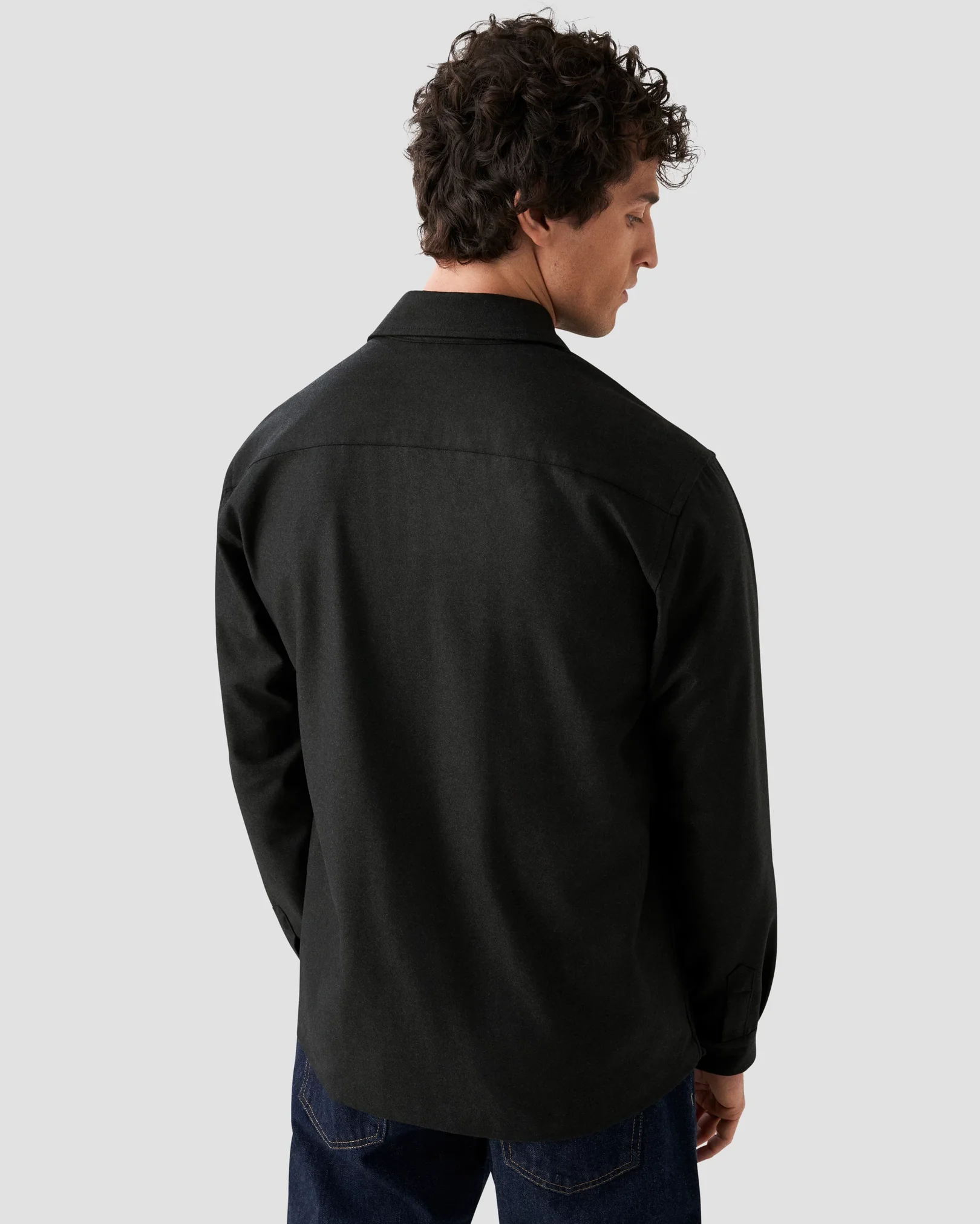Eton - dark green heavy flannel overshirt