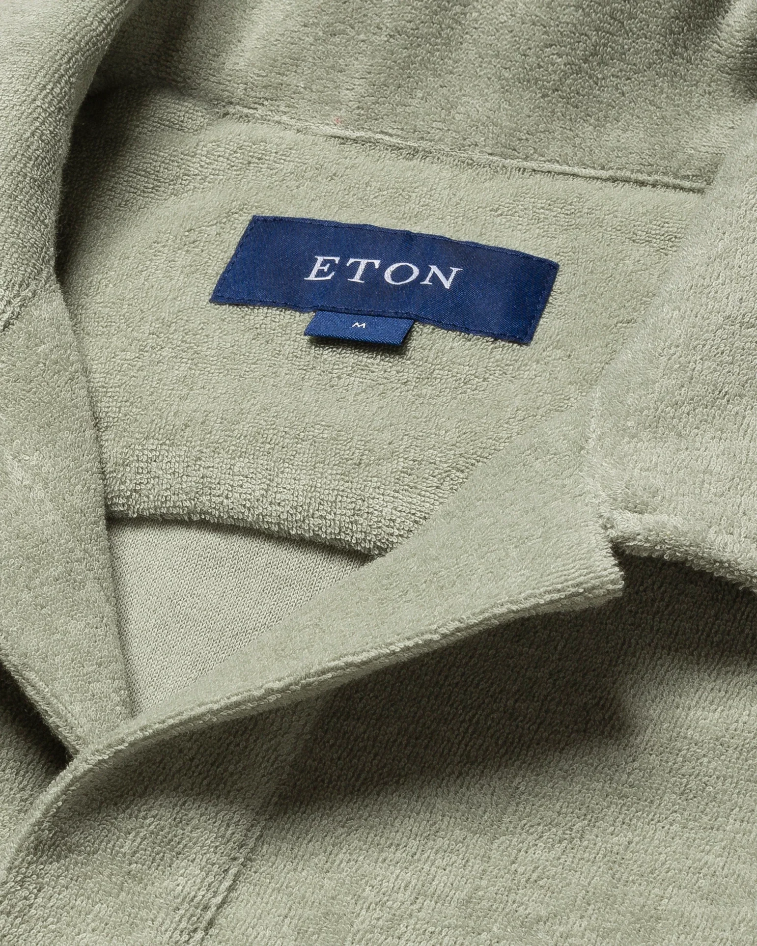 Eton - green popover terry shirt