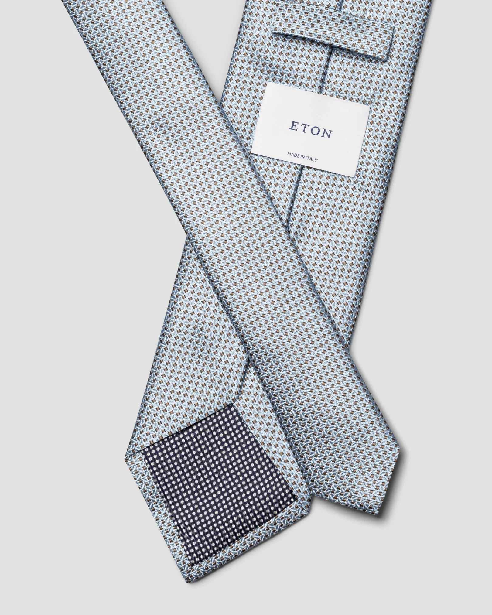 Eton - light blue geometric woven silk