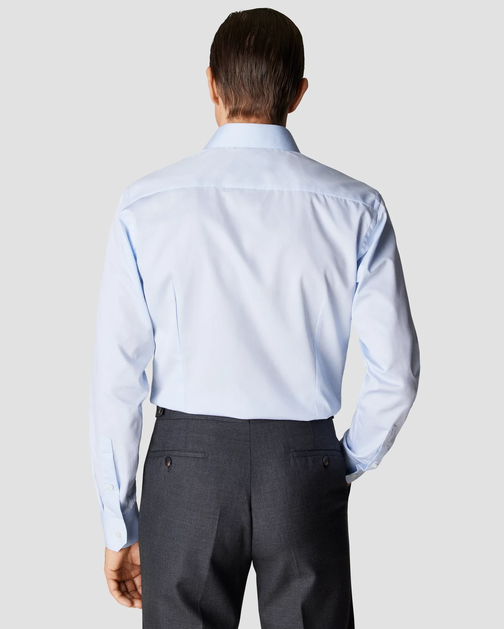 Eton - light blue fine pique cutaway
