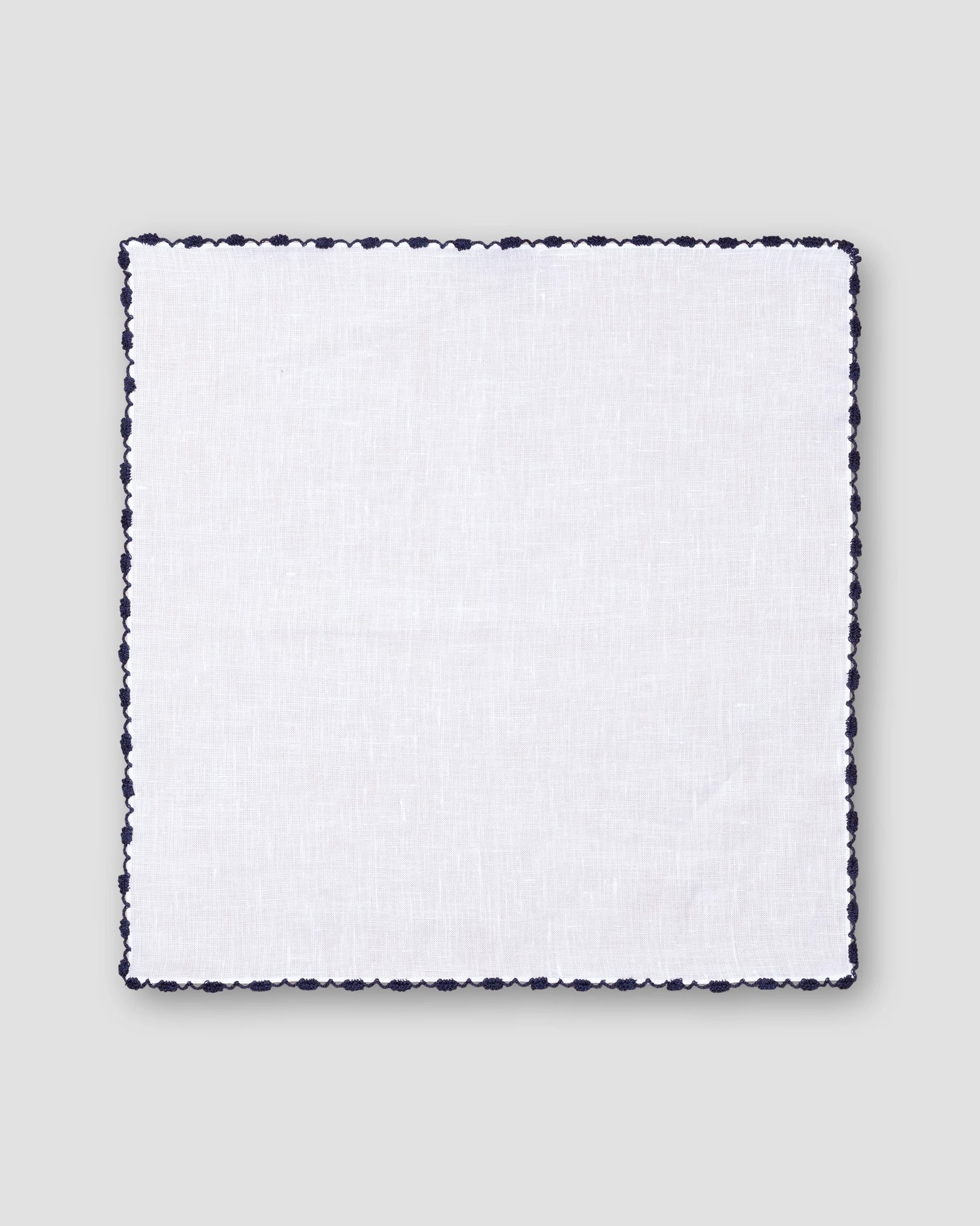 Eton - white and blue linen pocket square