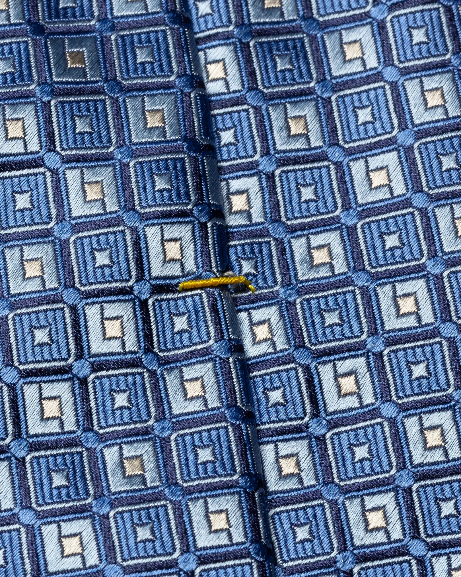 Eton - blue geometric silk tie aw