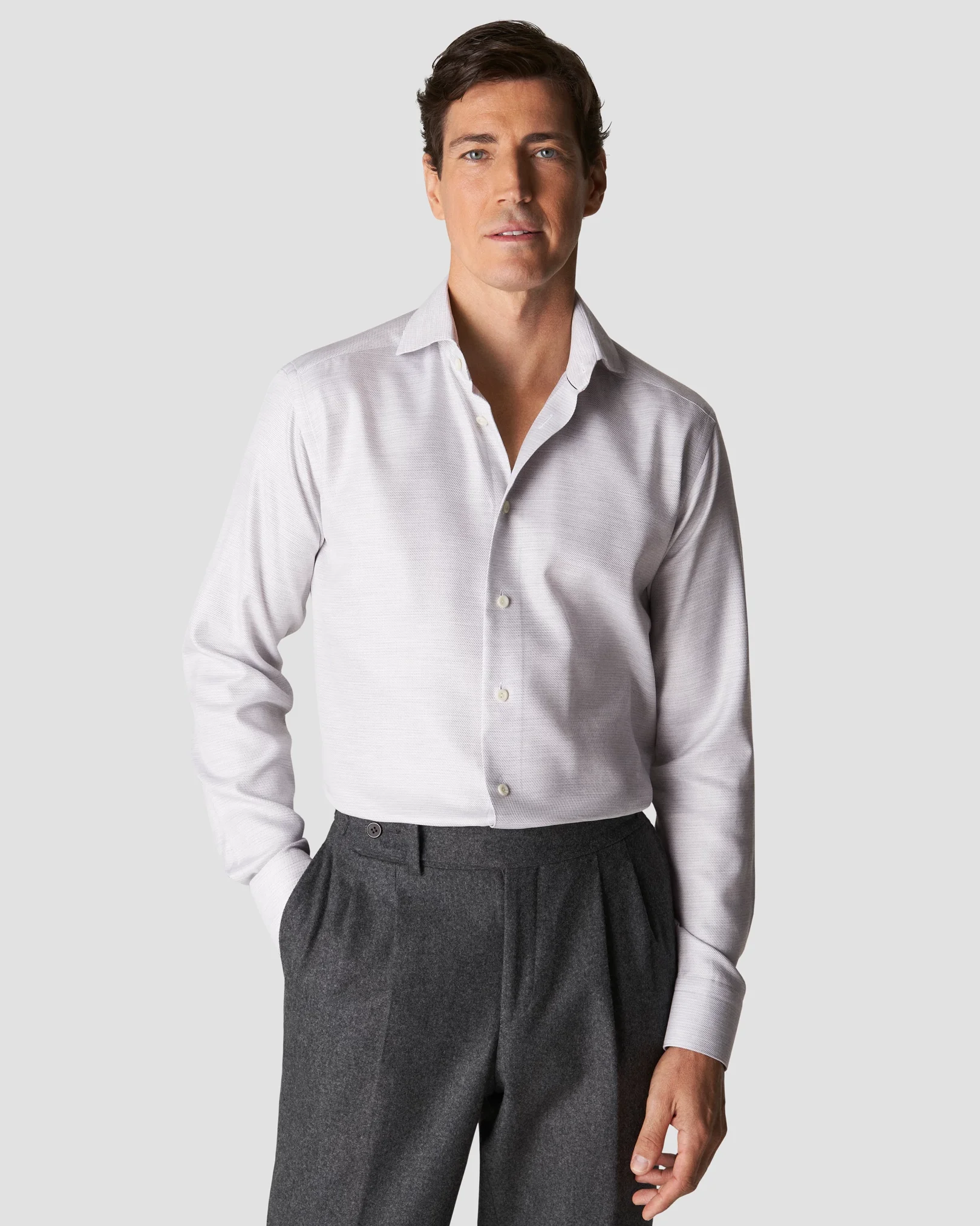 Eton - light grey fine twill