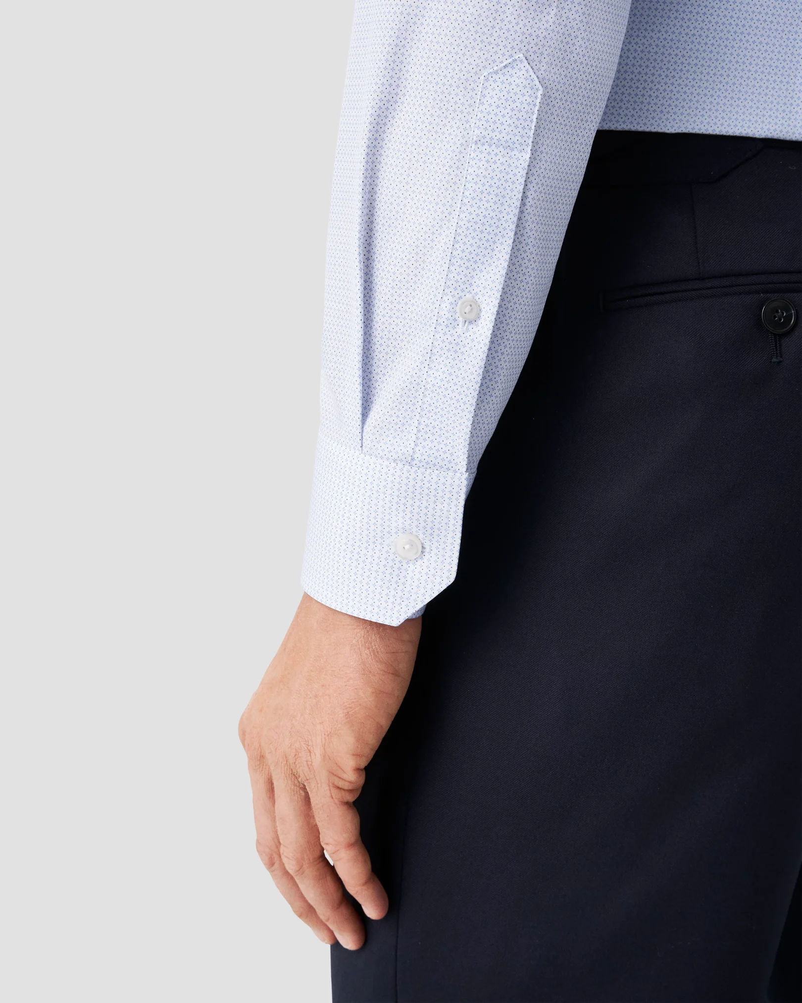 Eton - sky blue micro print shirt