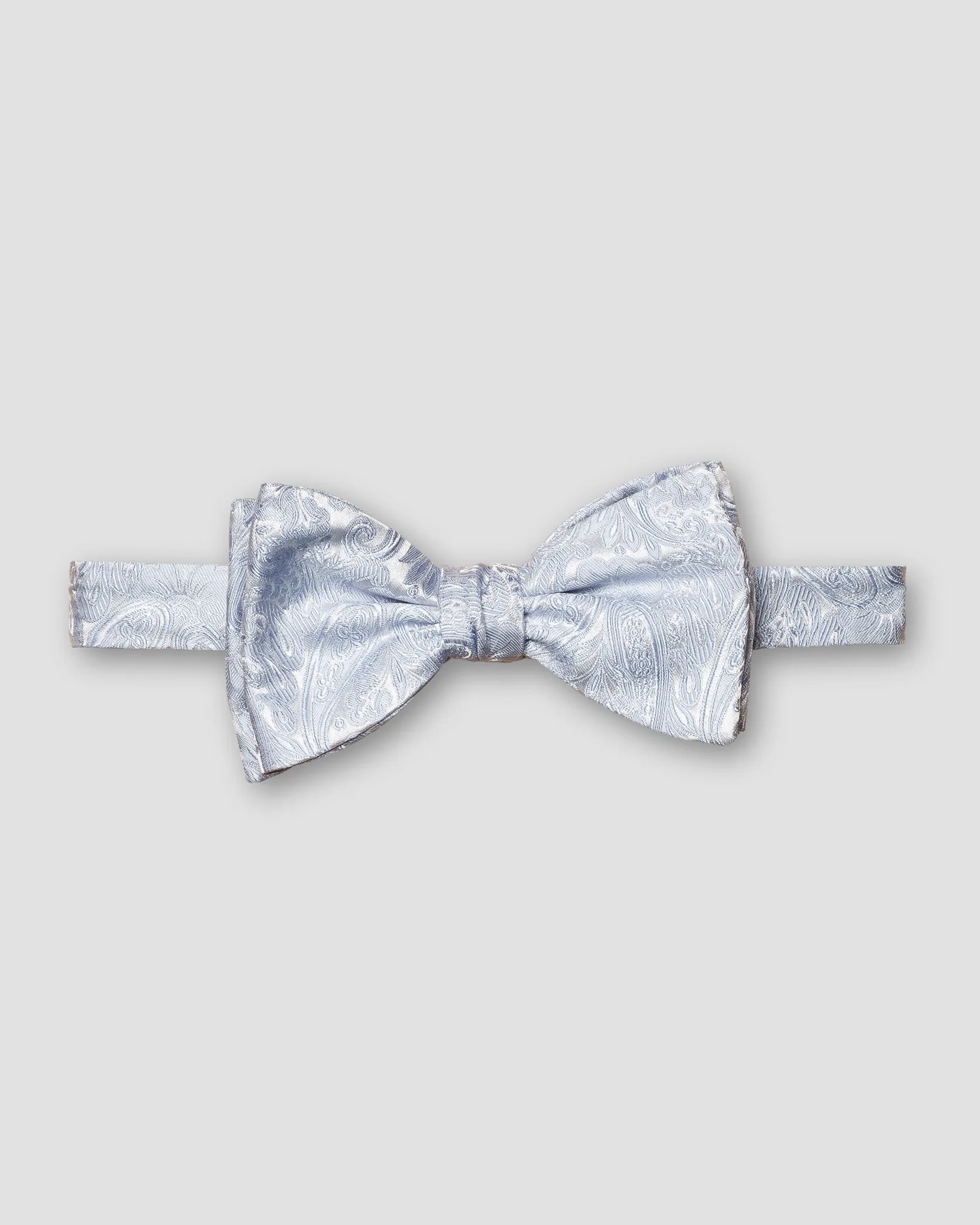 Eton - Light Blue Paisley Silk Bow Tie — Self Tied