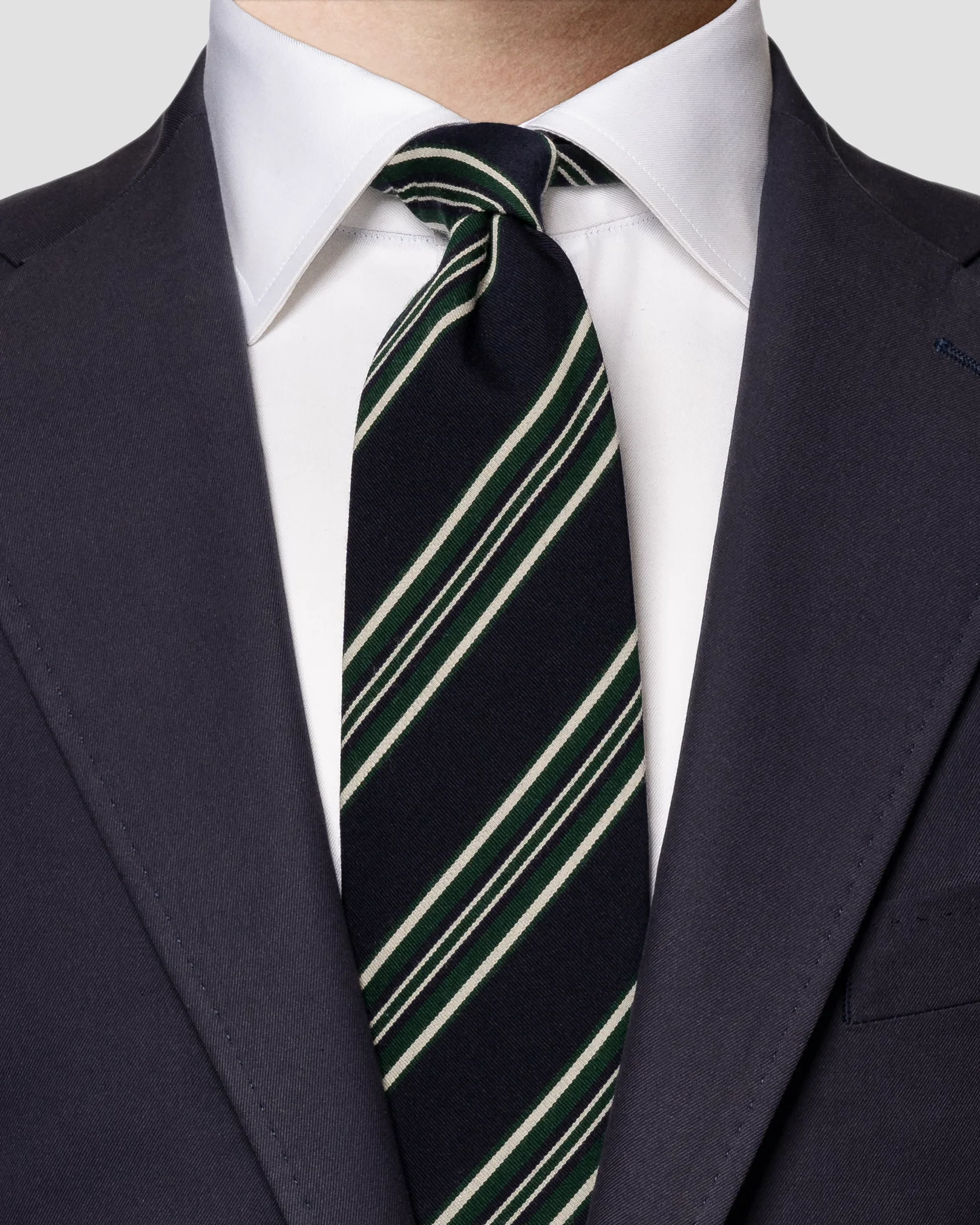Eton - navy blue regimental striped tie