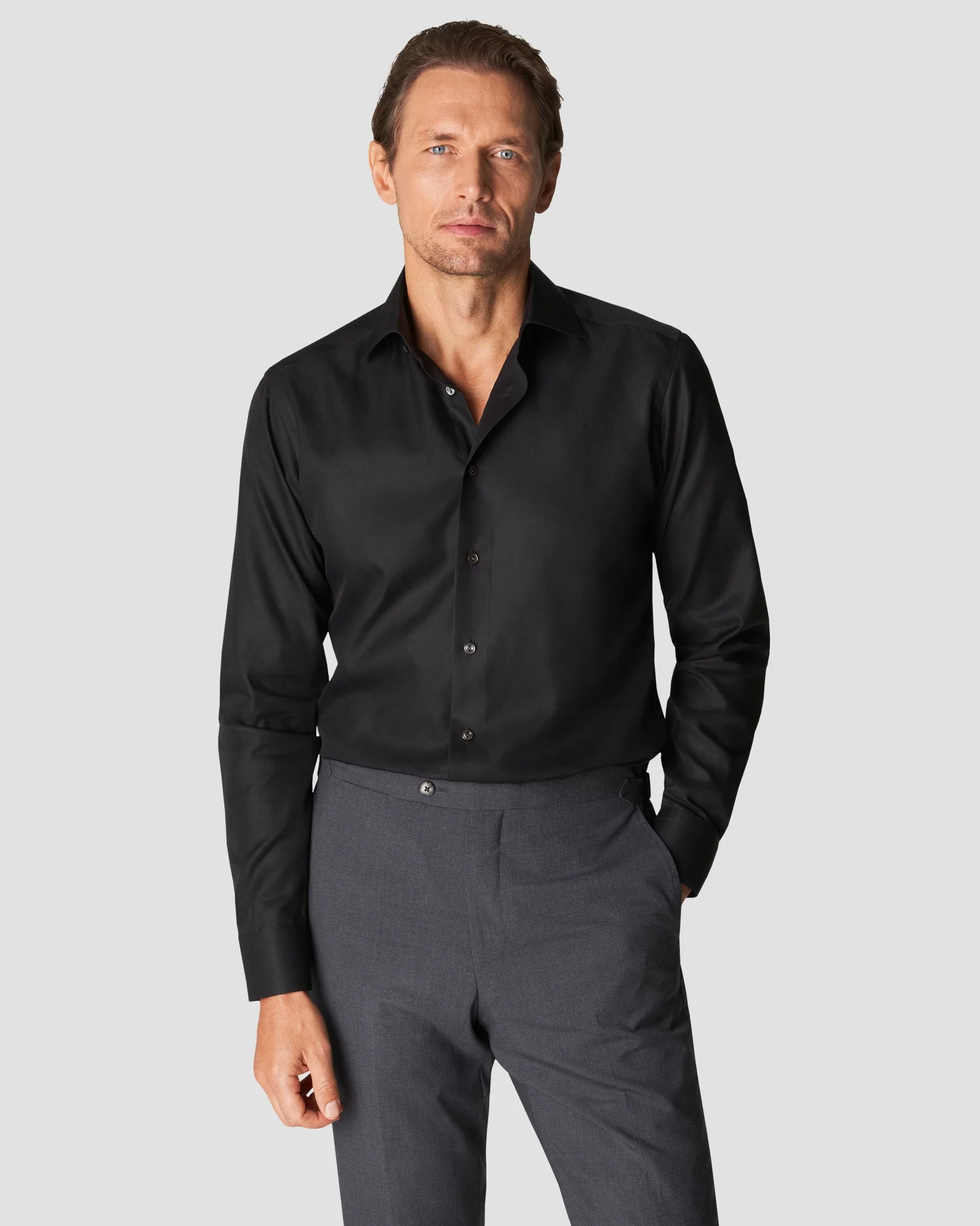 Eton - black plisse lurex