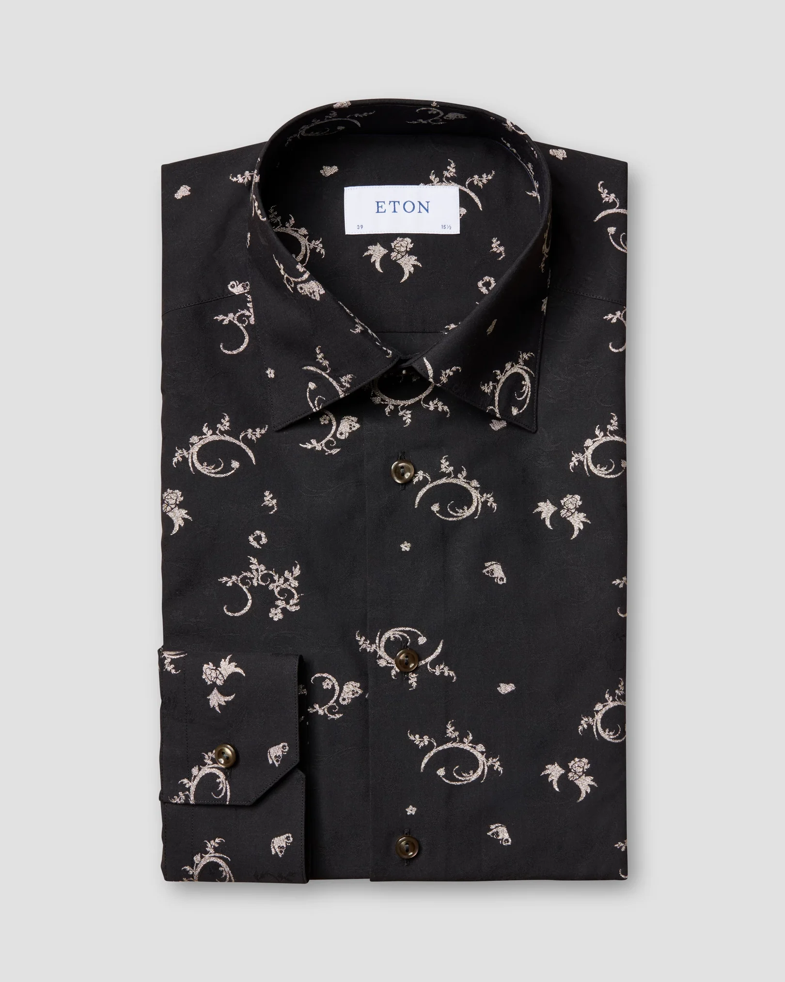 Eton - black gold fil coupe evening shirt