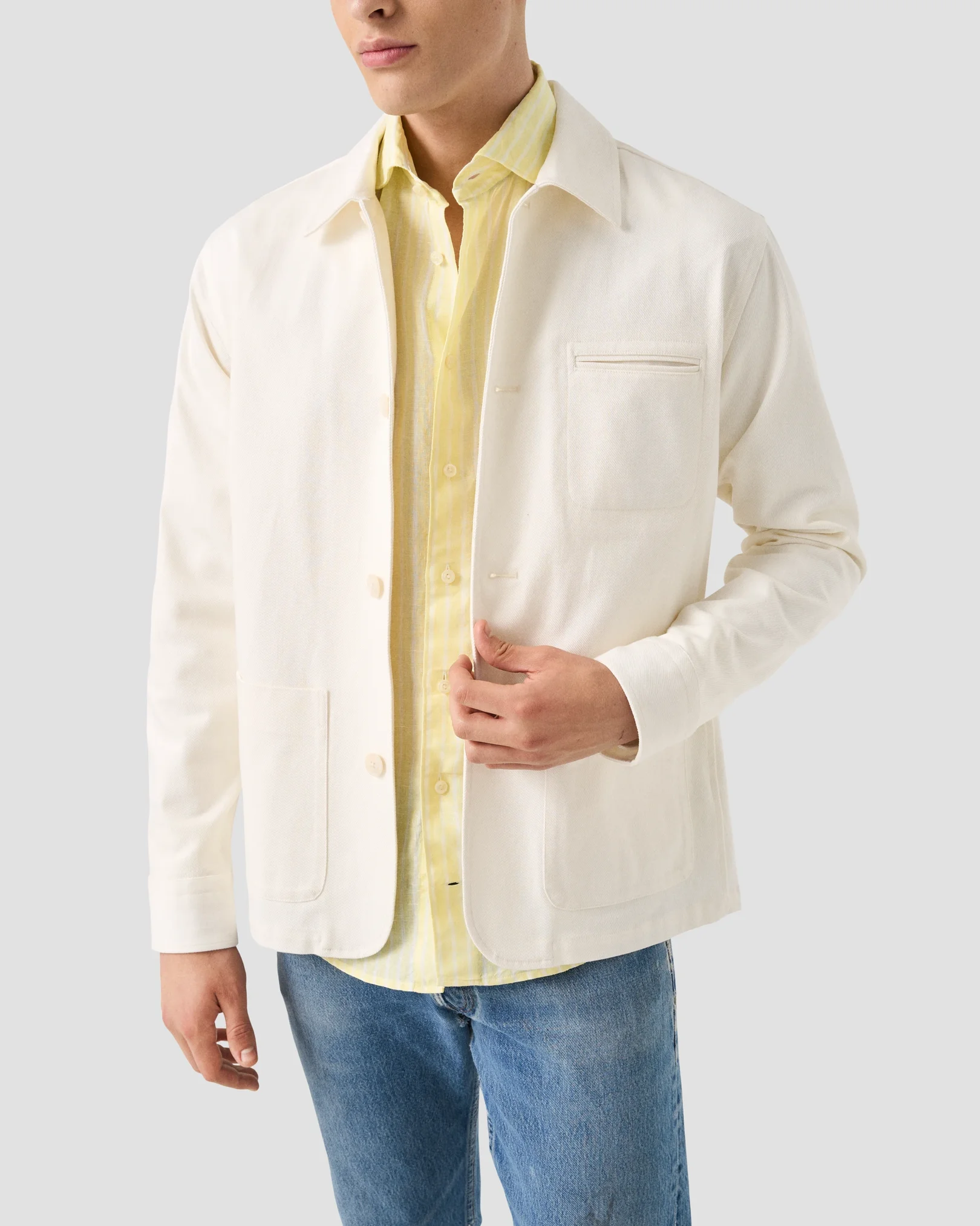 Eton - yellow striped linen shirt
